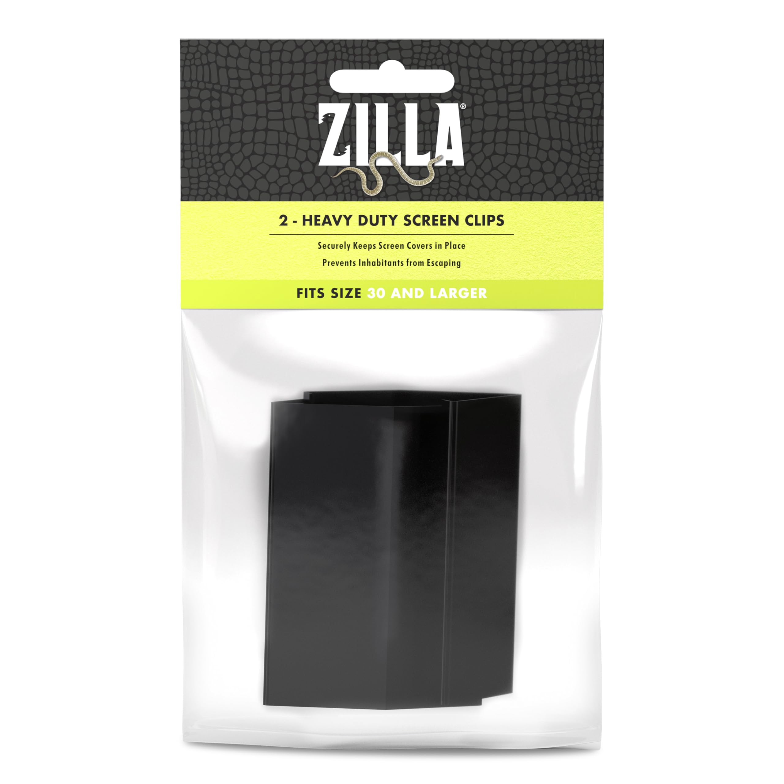 Zilla Reptile Terrarium Heavy Duty Fresh Air Screen Clips, 2 Pack, Large