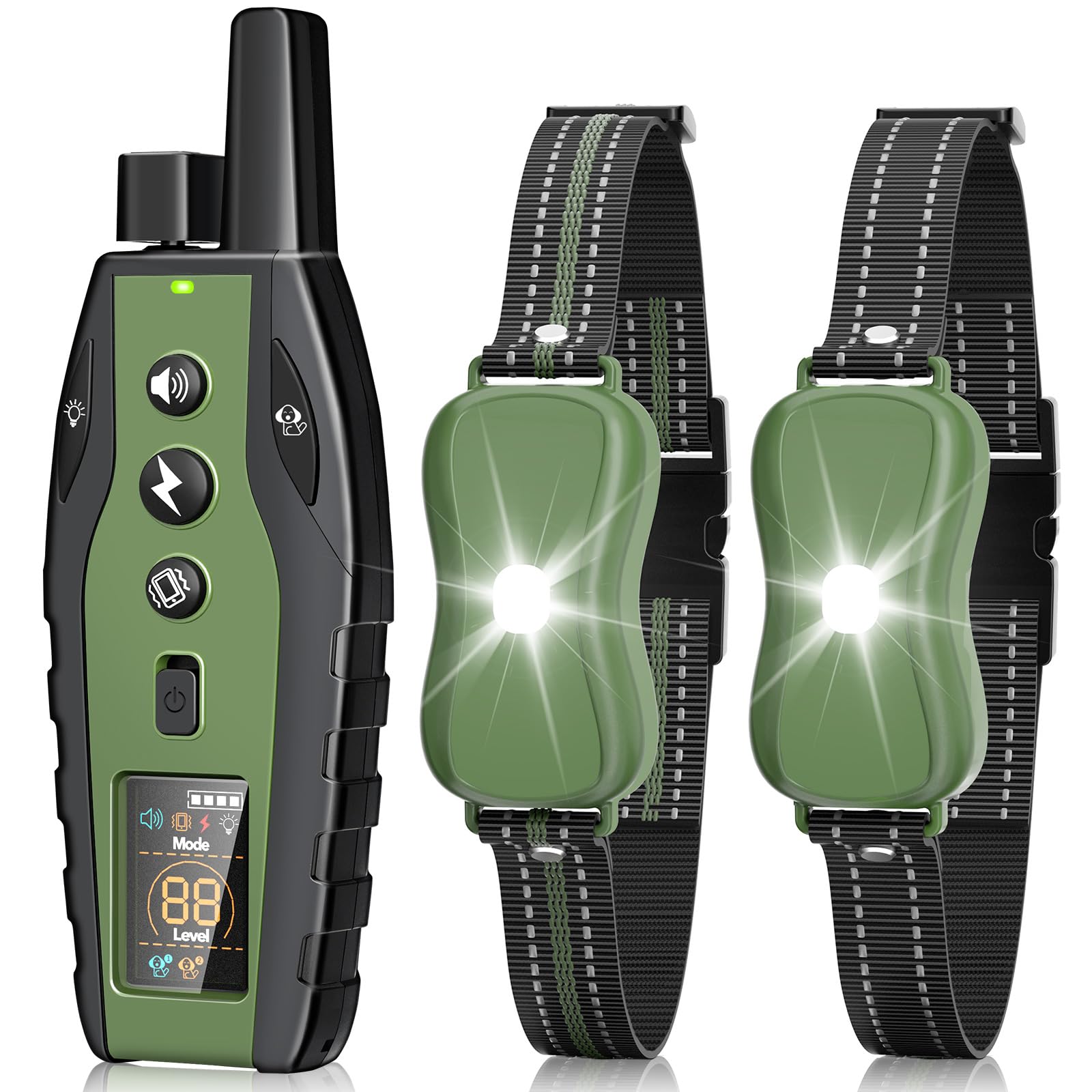 Dog Shock Collar With Remote Control 2 Dogs (20-120 Lbs) - 3300Ft Dog Training Collar With Light, With Beep, Vibration, Safety S