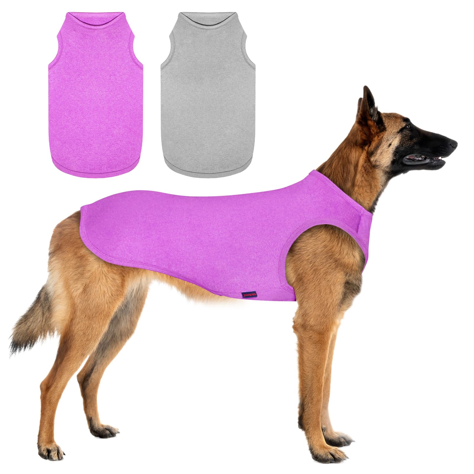 Kickred 2 Pack Dog Shirts, Summer Dog T-Shirts Sleeveless Vest, Breathable Pet Clothes Tank Top For Large Medium Dogs Boy Girl, 