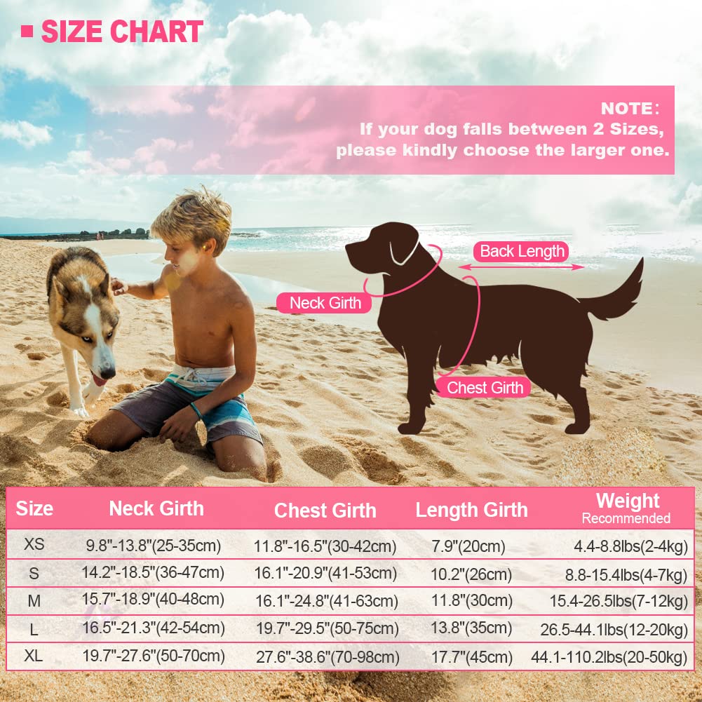 Emust Dog Life Vests, Dog Floats For Swimming, Boat, Pool, Ripstop Dog Life Jacket With High Buoyancy And Lift Handle For Small And Medium Breeds, (M,Pink)