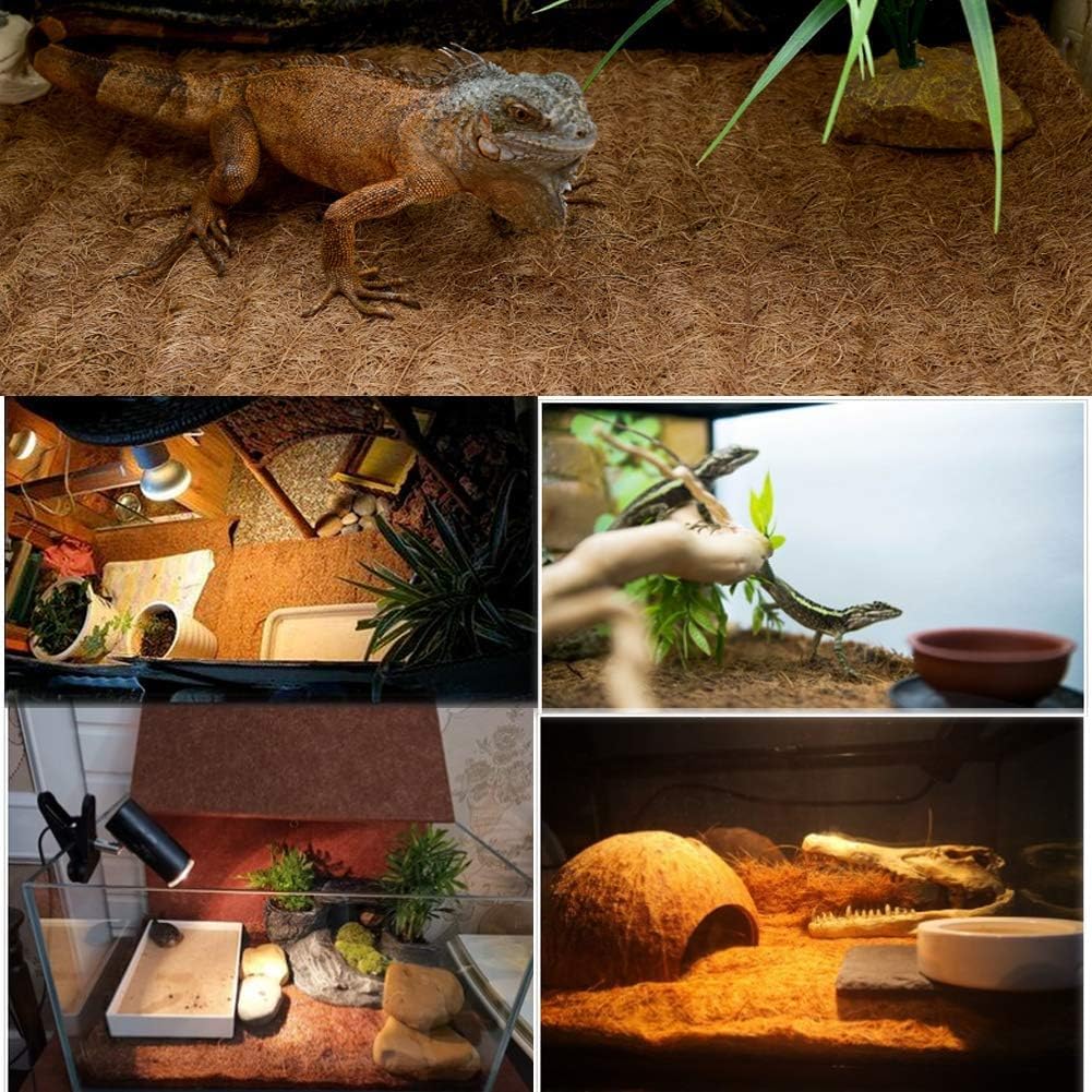 Hamiledyi Reptile Carpet Natural Coconut Fiber Tortoise Carpet Mat for Pet Terrarium Liner Reptile Supplies for Lizard Snake Cha
