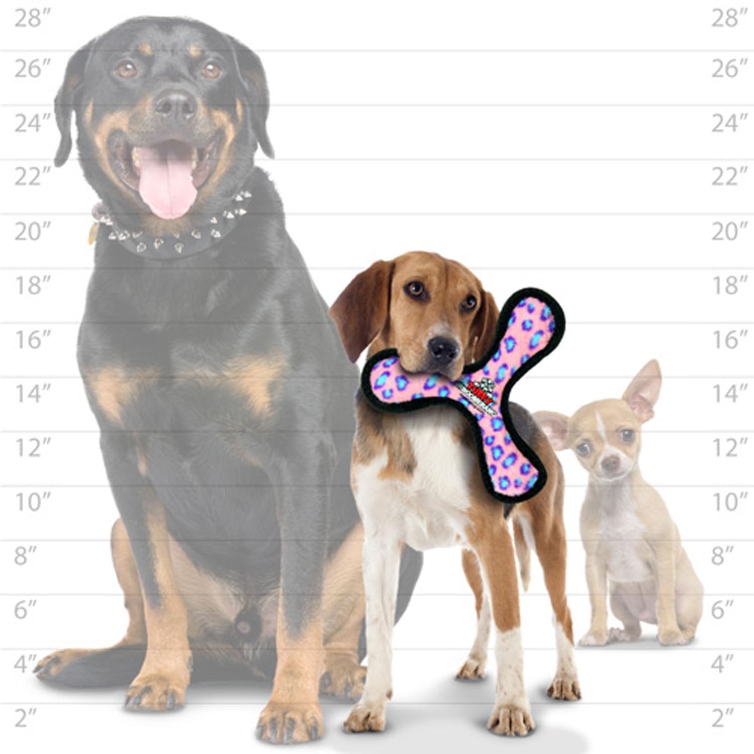 Tuffy - World'S Tuffest Soft Dog Toy -Ultimate Boomerang-Squeakers-Multiple Layers.Made Durable, Strong & Tough.Interactive Play(Tug, Toss & Fetch).Machine Washable & Floats (Junior, Pink Leopard)