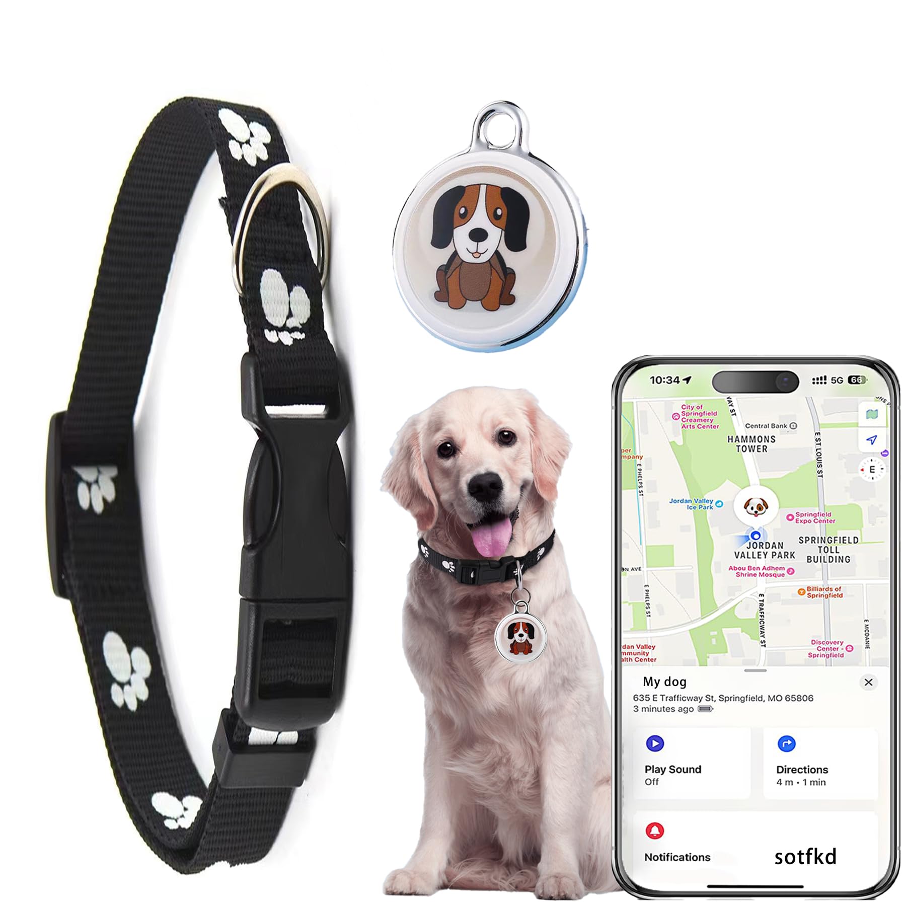 Dog Tracker-GPS Dog Collar-GPS Tracker for Dogs-Pet Tracker for Dogs | Android and iOS Universal | No Monthly Fee | Waterproof |