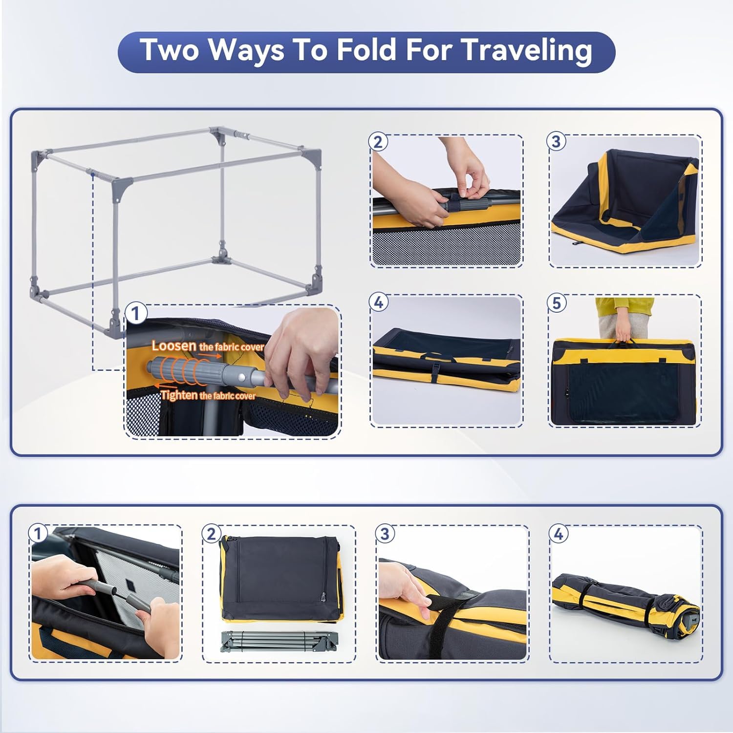 A4Pet Foldable Dog Crate, Collapsible Dog Crate - 30 Inch Adjustable Stainless Steel Framelightweight, Durable And Collapsible C