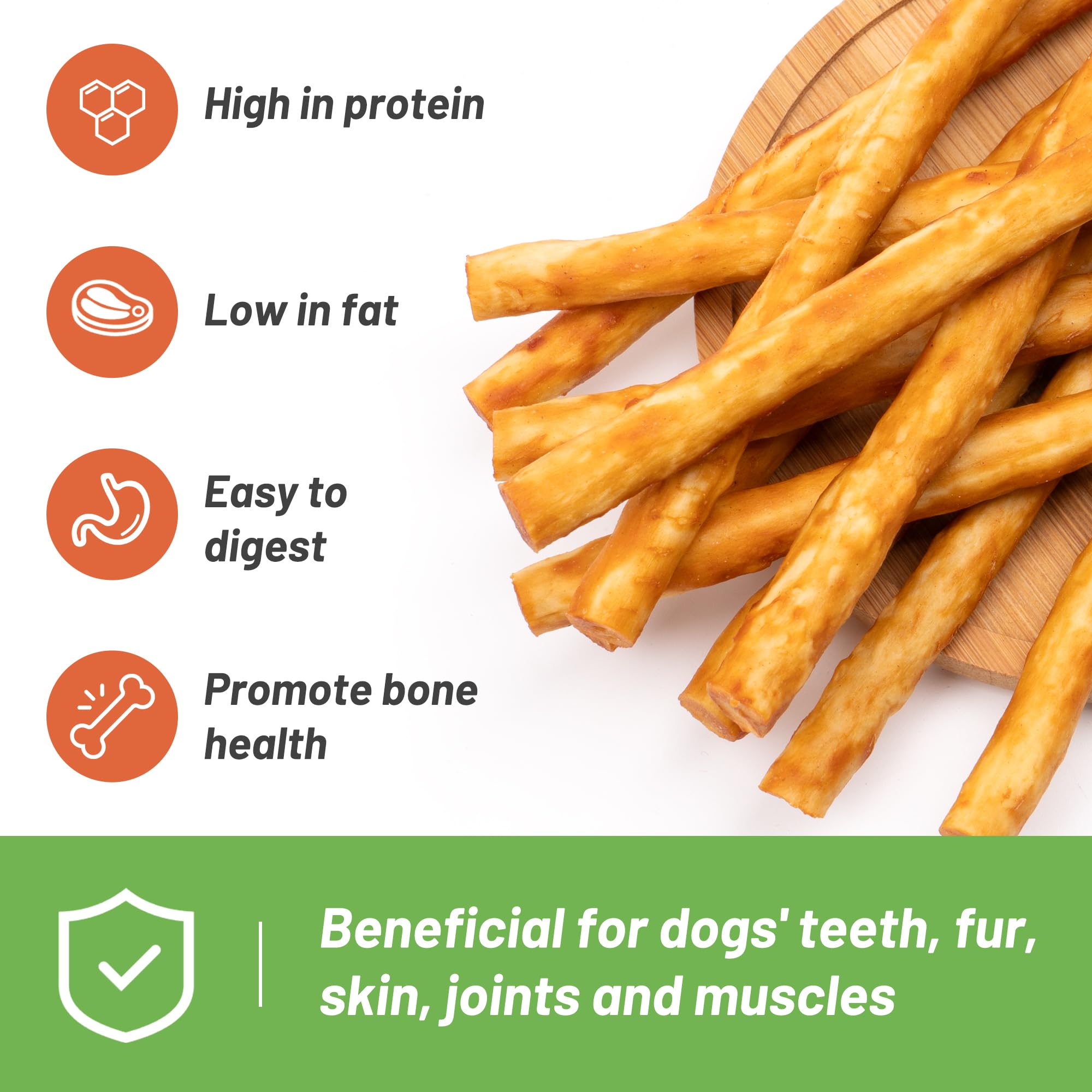 MON2SUN Chicken Collagen Sticks for Dogs, 5 Inch Teeth Cleaning Collagen Chews for Small Dogs (Chicken Flavored), Healthy Snacks