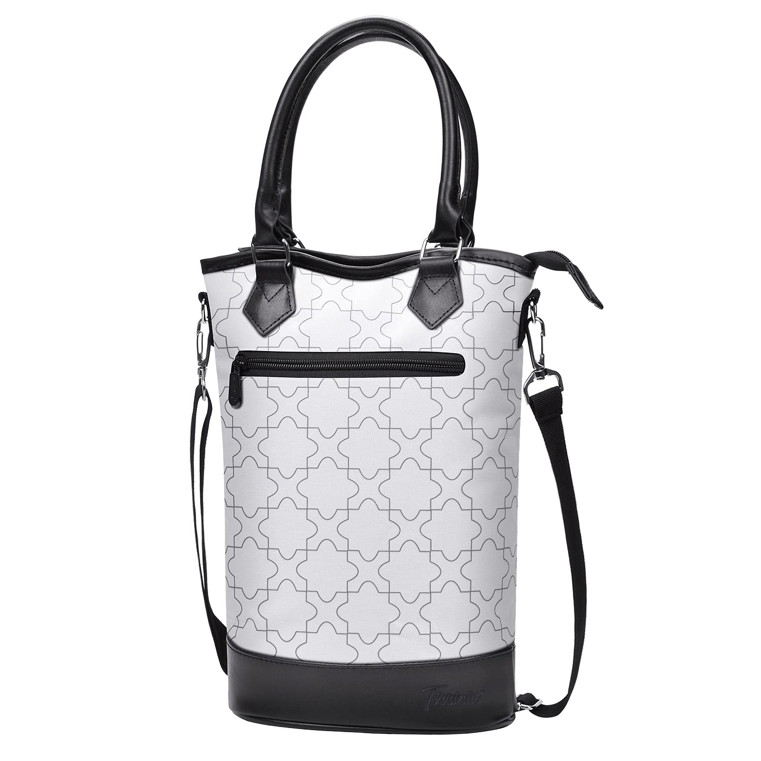 Tirrinia Insulated Wine Gift Carrier Tote - Travel Padded 2 Bottle Winechampagne Cooler Bag With Handle And Adjustable Shoulder 