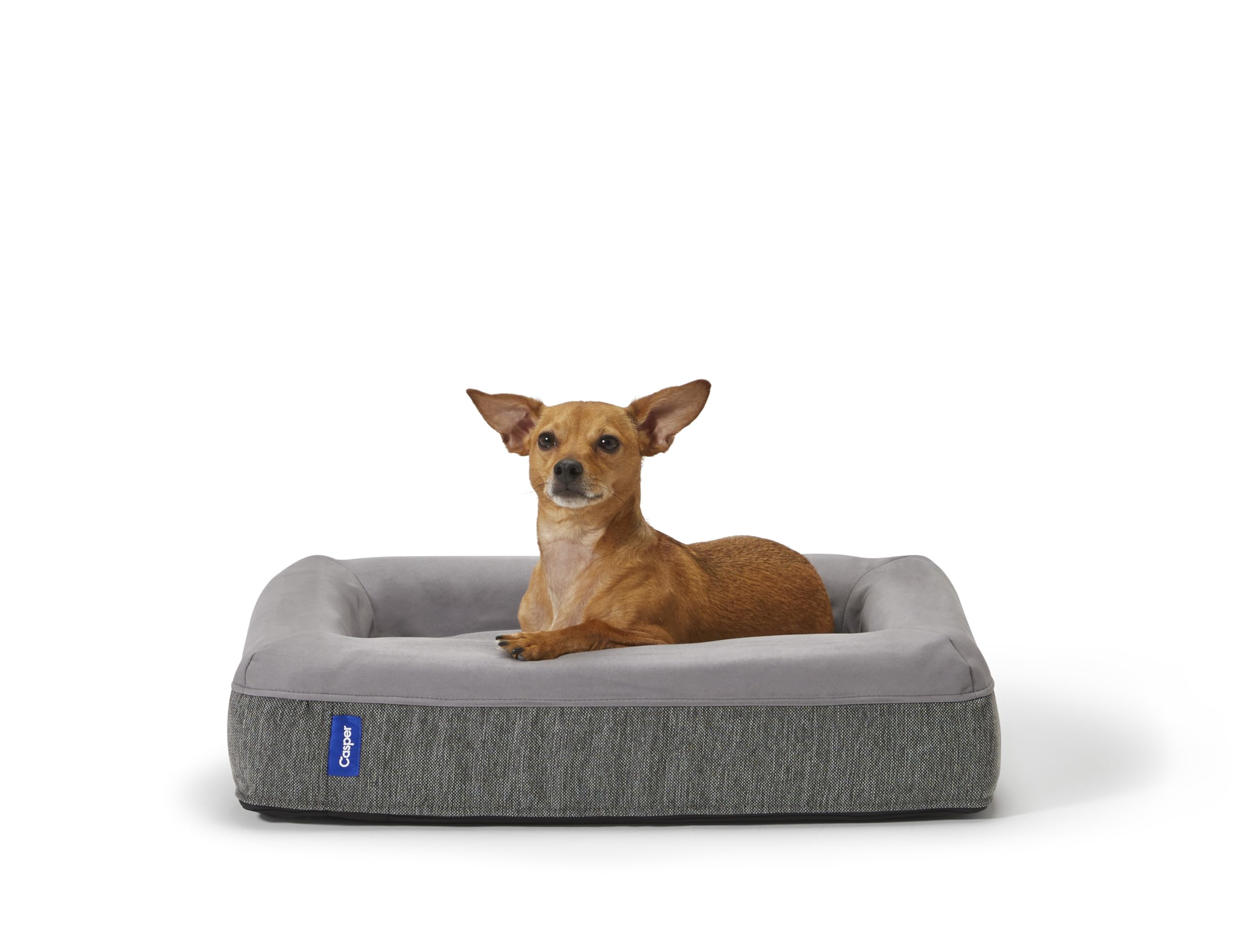 Casper Dog Bed, Plush Memory Foam, Small, Gray, 26.0'L X 19.0'W X 6.0'Th