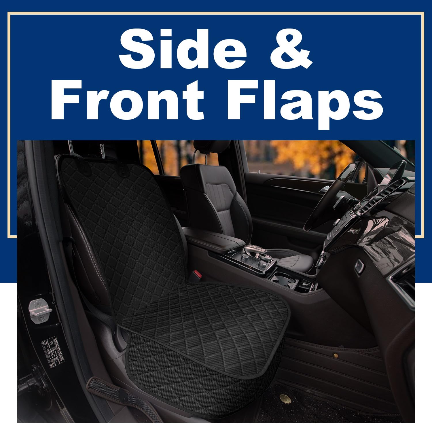 Horjones Dog Car Seat Cover,Waterproof And Nonslip Front Seat Dog Cover,Car Seat Protector For Cars,Trucks,Suvs And Jeep(L-Black