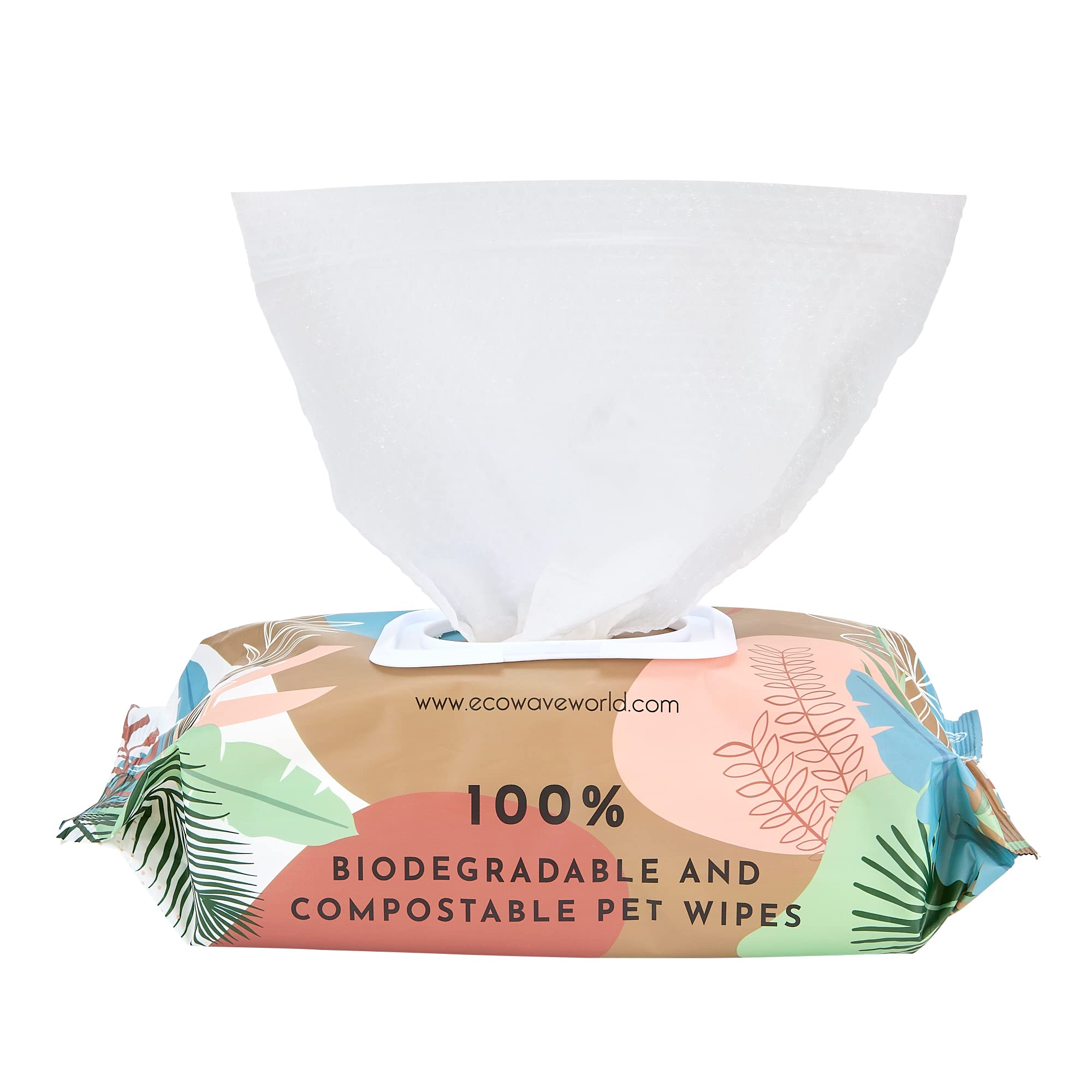 Eco Wave Hypoallergenic Plant-Based Pet Wipes, Dog And Cat Grooming Wipes For Face, Ears, Body, Butt, And Paws, Fragrance Free,