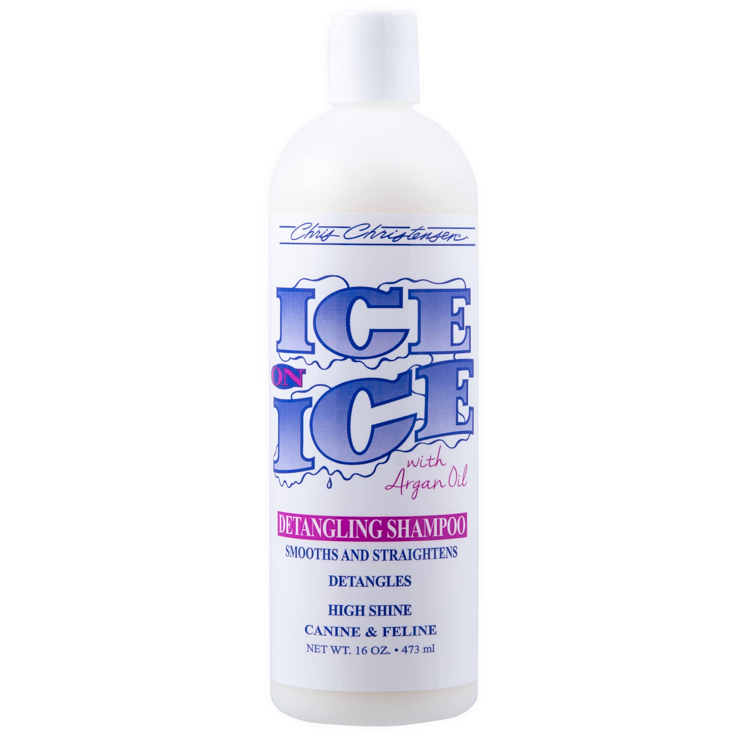Chris Christensen Ice On Ice Strengthening Dog Shampoo, Groom Like Professional, Revives Dry, Damaged Coats & Strands, All Coat Types Made In Usa 16Oz