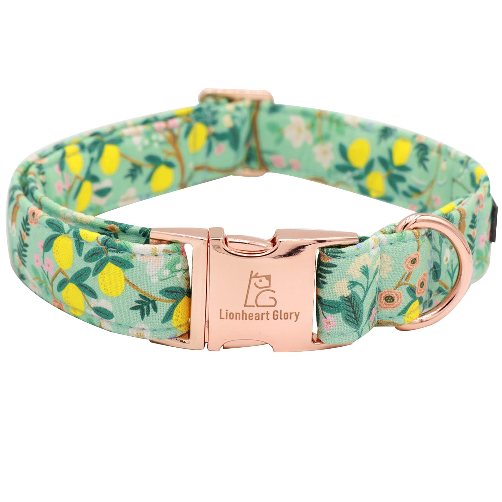 Lionheart Glory Premium Floral Dog Collar Cute Dog Collars Spring Adjustable Soft Dog Collar Girl Pet Collars For X-Small Small 