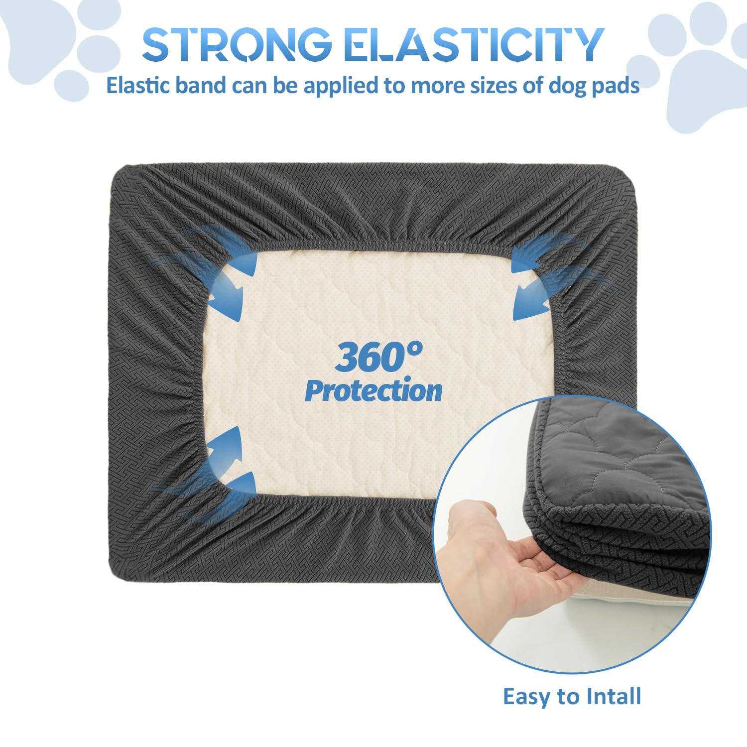 Chhkon Dog Bed Covers Replacement Washable Waterproof Pet Puppy Bed Cover For Dog(Dark Grey,20X15X6 Inch)