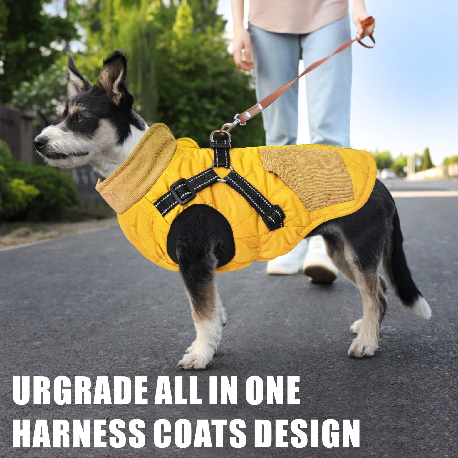 Mosucoirl Warm Dog Coats Pet Clothes, Waterproof Dogs Jacket Reflective Pet Outfits Winter Dog Cold Weather Coat Cozy Snow Jacke