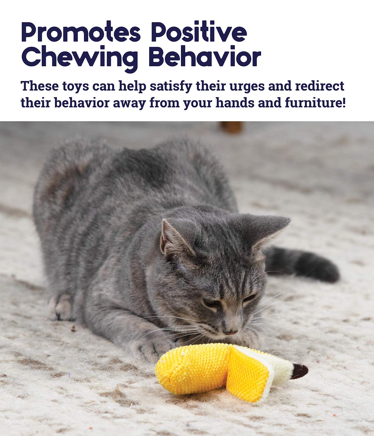 Petstages Catstages Dental Banana Catnip Cat Chew Toy