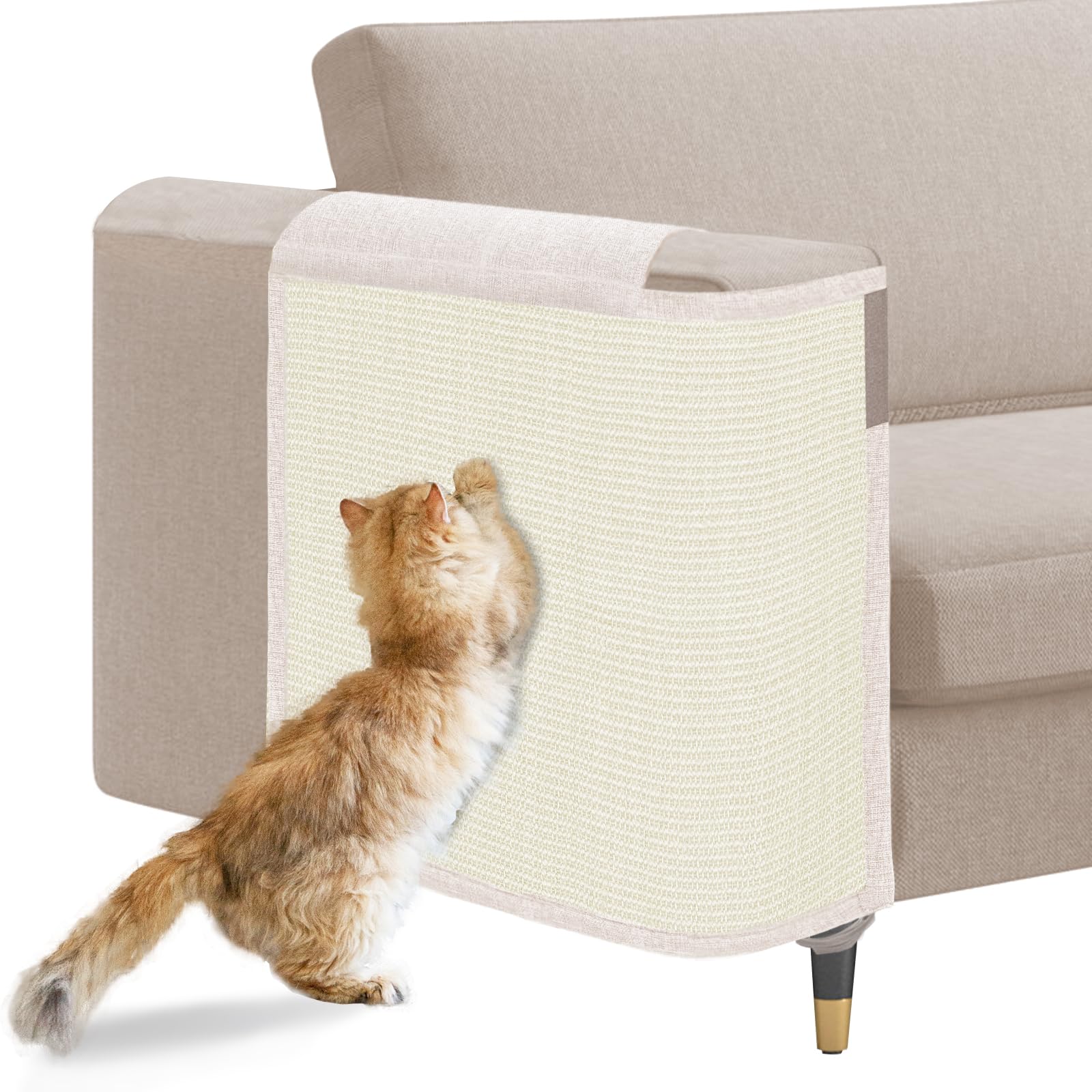 Cat Scratch Sofa Protector,23.6L*19.6W Cat Scratch Furniture Protector Pad,Cat Scratch Couch Arm Sheild With Natural Sisal For P