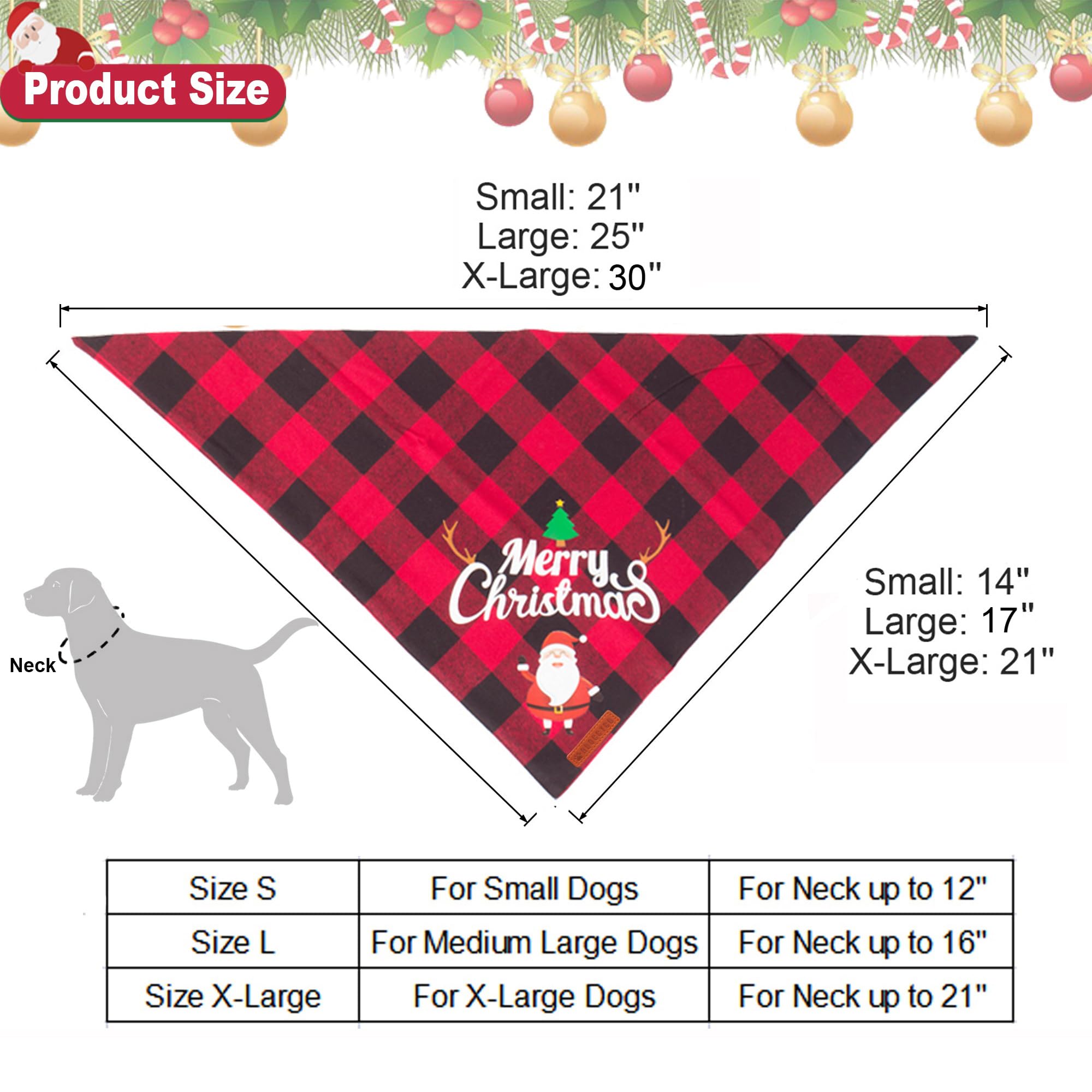 Adoggygo 2 Pack Dog Bandana Christmas Classic Plaid Pet Scarf Triangle Bibs Kerchief Merry Christmas Santa Snowman Print Pet Bandana For Small Dogs Cats Pets (Christmas-1, Small)