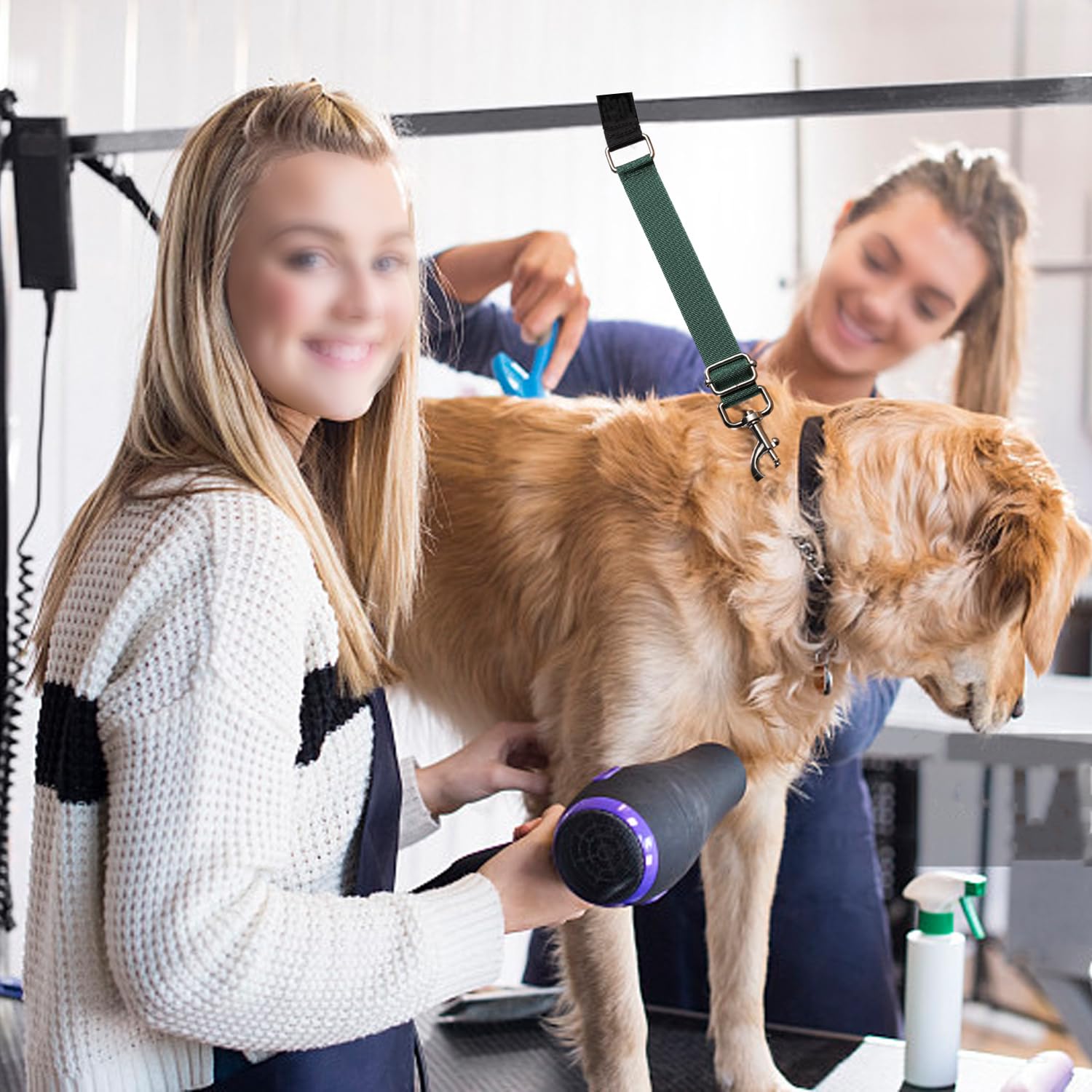 Fursdoly Pet Dog Grooming Table Arm Accessories Dog Grooming Loops For Table Arm Extender Adjustable Extension Loop Bathing Rest