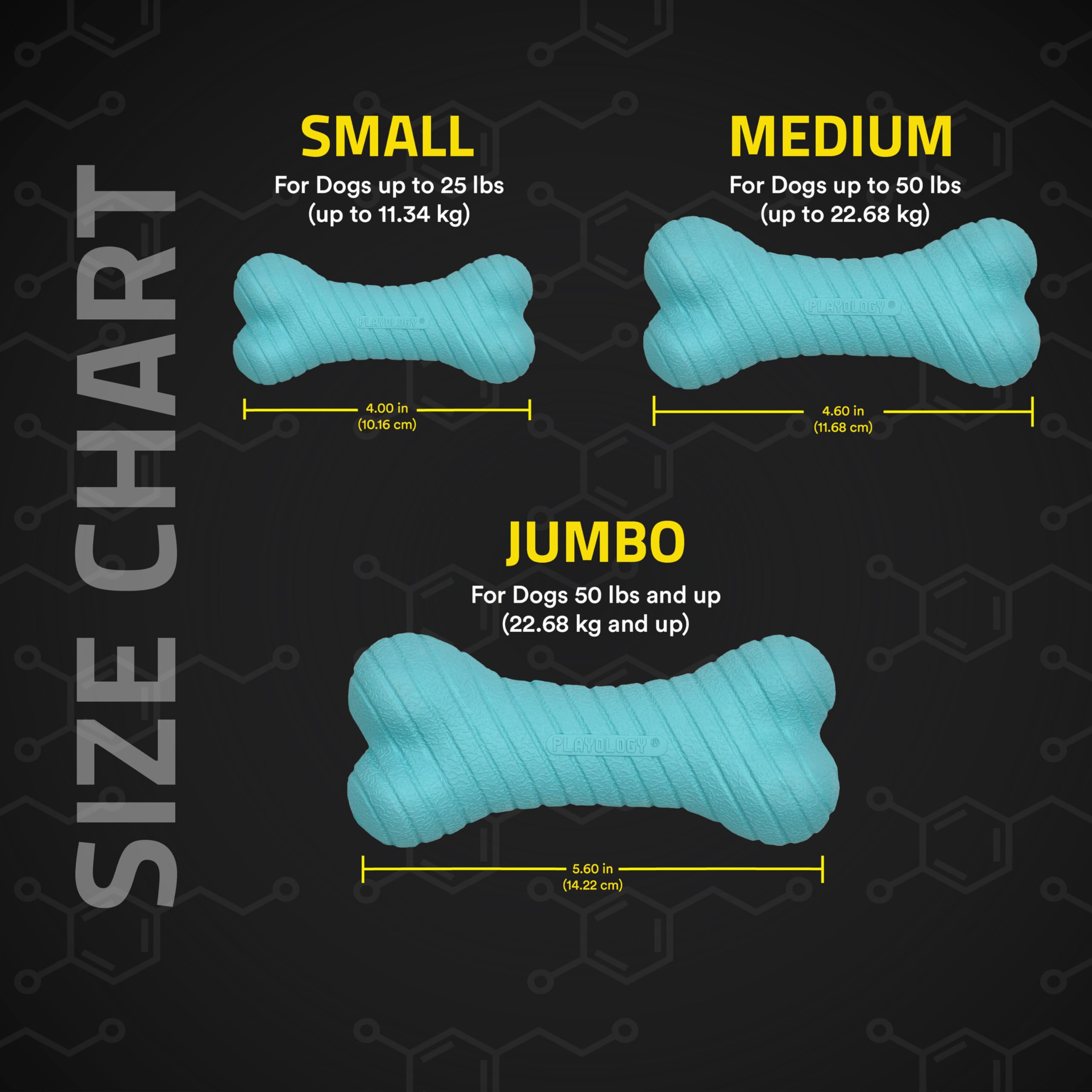 Playology Dual Layer Bone | Engaging All Natural Peanut Butter Scented Dog Toys, Value 3-Pack | Blue Bone For Small Dogs Up To 2