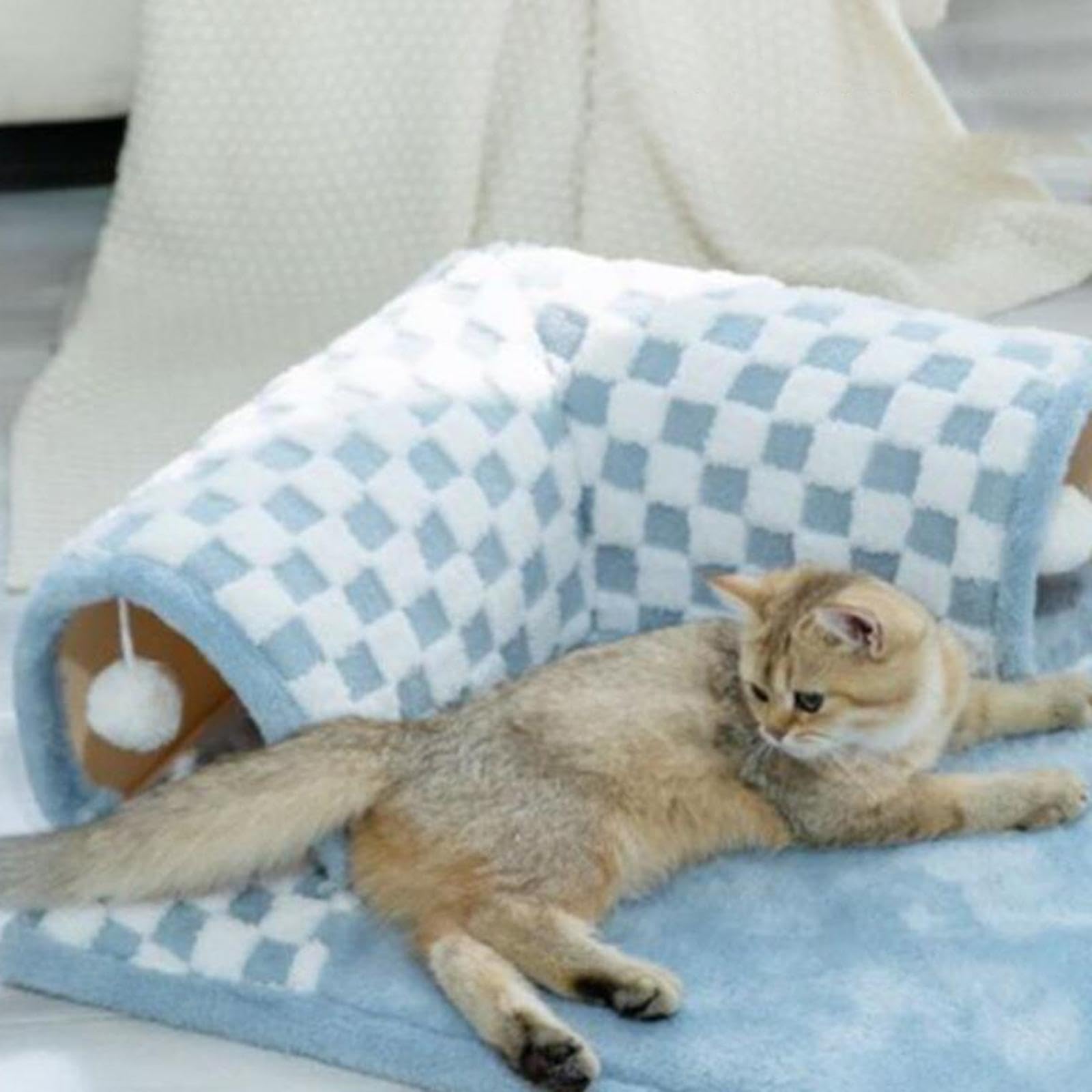 The Style Sutracat Tunnel Bed Playground Cat Activity Center For Kitten Bunny Small Animals Blue Xl|Pet Supplies | Cat Supplies 