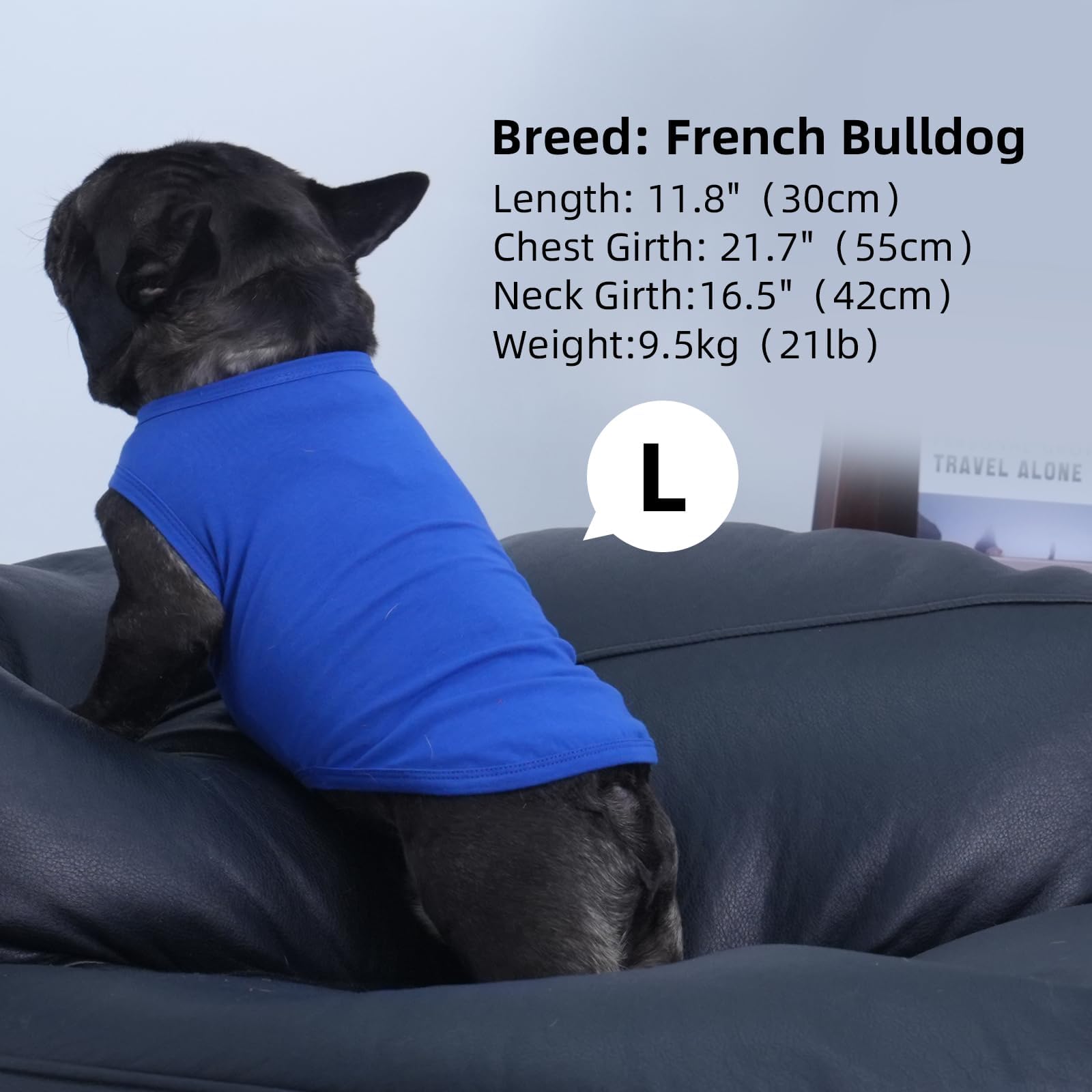 3 Pack Blue Striped And Solid Dog T Shirt For Medium Dogs Boy,Large Sleeveless French Bulldog Shirts,Spring&Summer Outing Grassl
