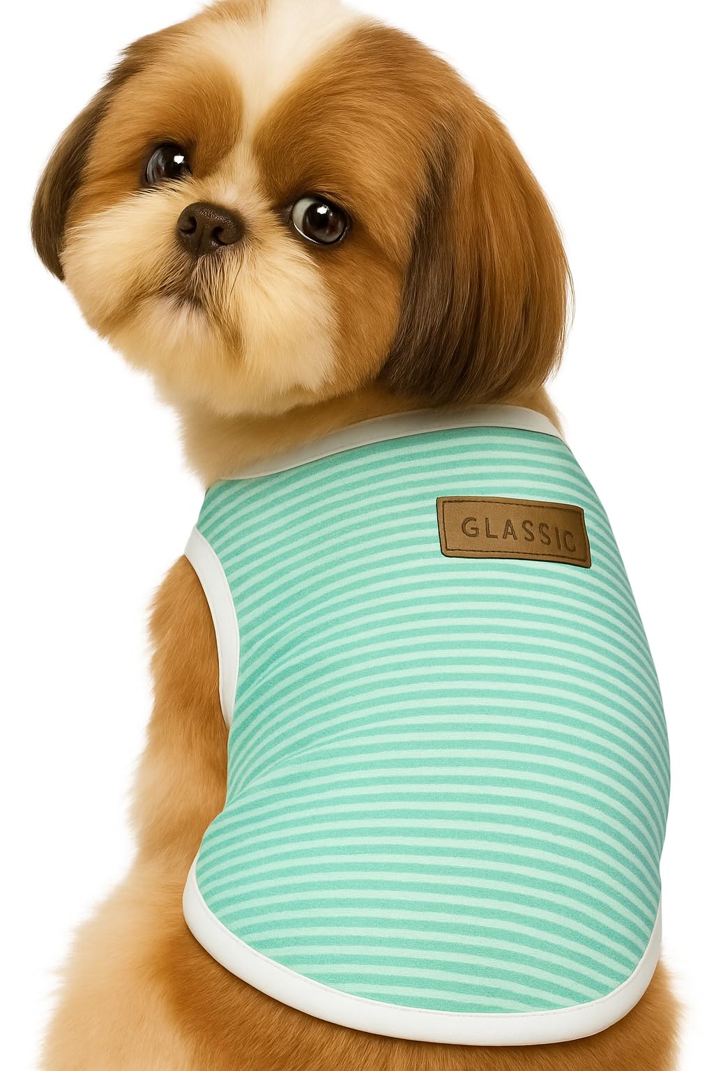 Kutkut Set Of 2 Pcs Striped T-Shirt Clothes For Small Dogs & Cats,Summer Cotton Vest Doggy Tee Tank Top For King Charls, French 