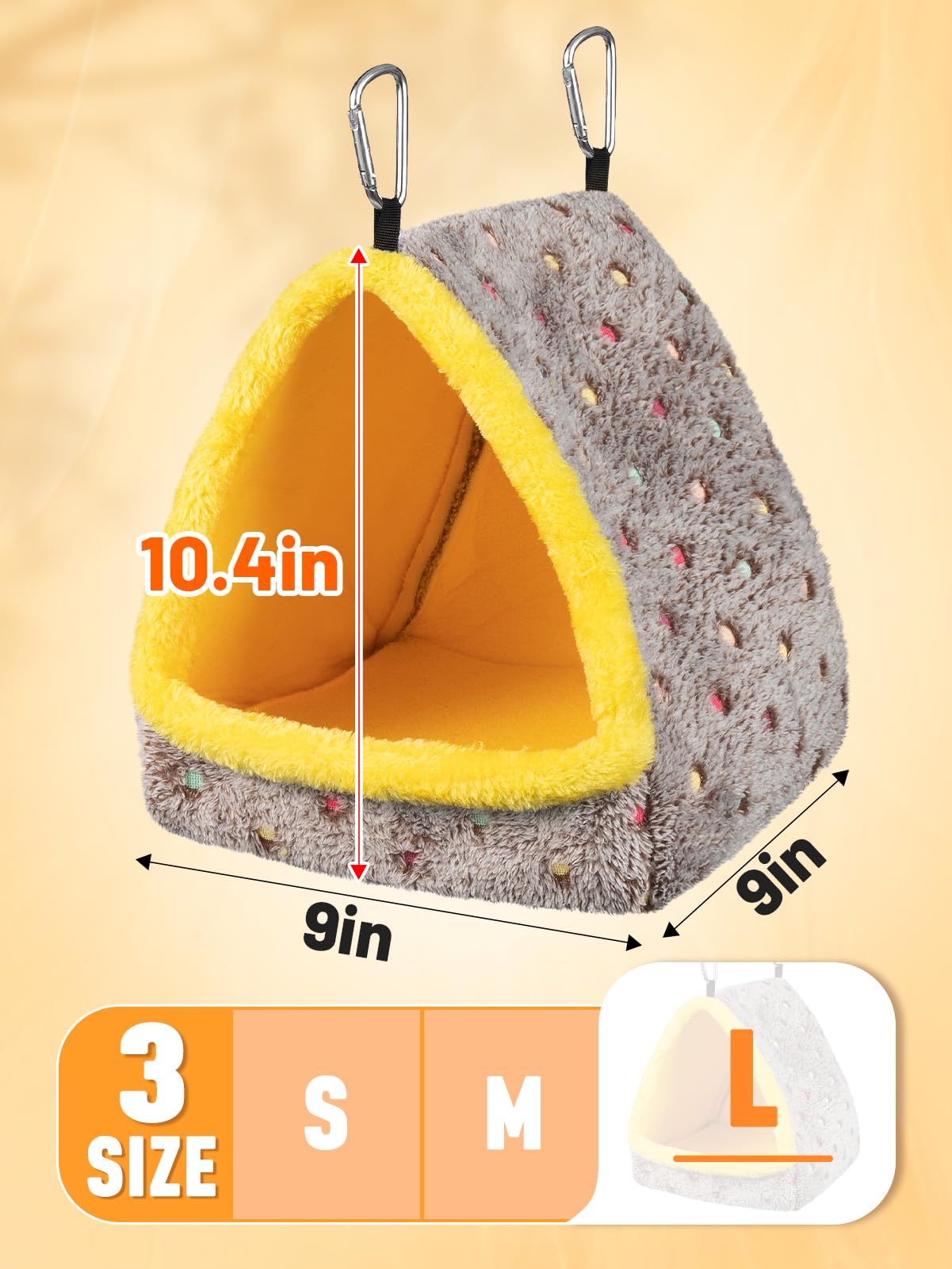 Mewtogo Large Winter Warm Bird Nest House, Comfortable Bird Bed For Cage With Mat, Hanging Hammock Shed Hideaway Hut For Macaws African Grey Amazon Parrots Lovebird Parakeets