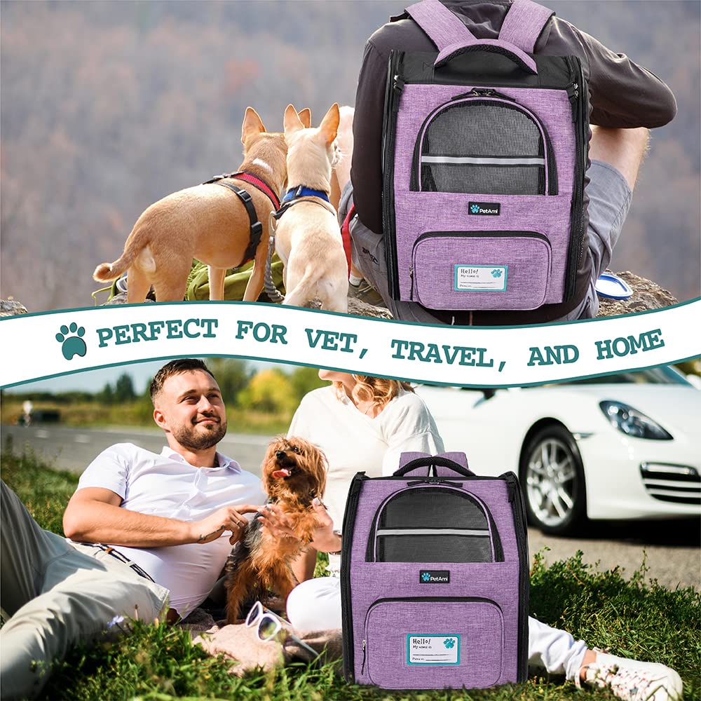 Petami Dog Backpack Carrier For Small Large Cat, Pet, Puppies, Ventilated Pet Hiking Backpack Travel Bag, Airline Approved Cat B