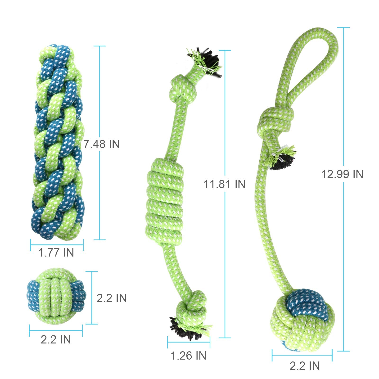 Depets 4Pcs Dog Rope Toy, Assorted Puppy Rope Chew Toys, Durable Rope Knot Dog Toy, Puppy Teething Playing Toys For Small Dogs Puppies