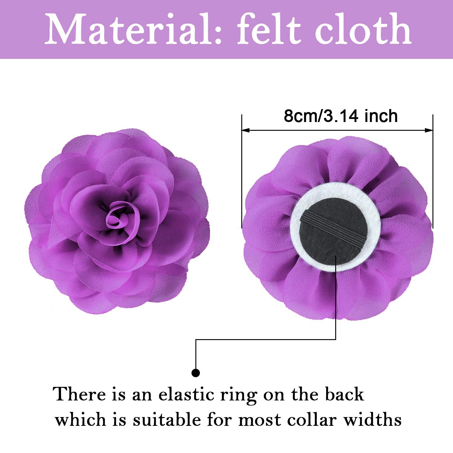 4 Pieces Dog Flower Bow Collar Multicolored Pet Bow Collar Dog Charms Flower Set For Puppy Dog Collar Cat Pet Grooming Accessories (Red, Yellow, Lake Blue, Light Purple)