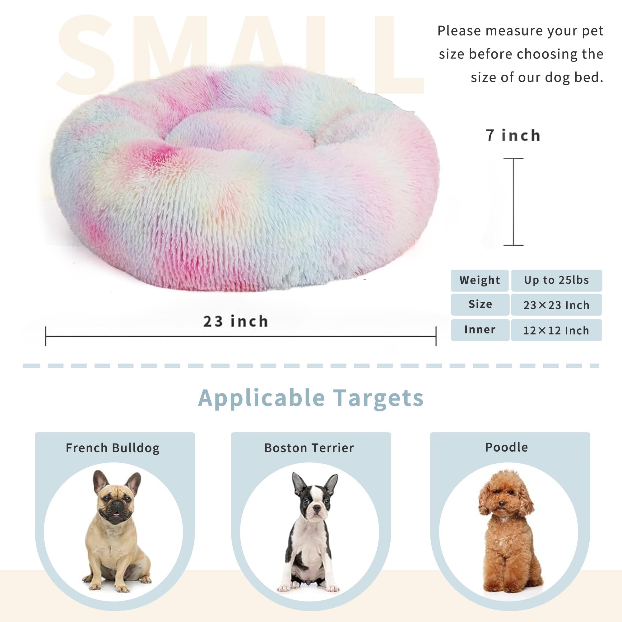 Nononfish Puppy Beds For Small Dogs Washable For Crate 23 Inches Self Warming Anti Anxiety