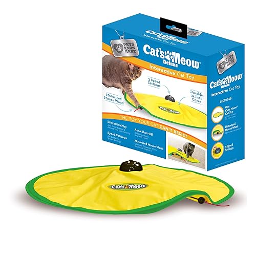 Cats Meow- Motorized Wand Cat Toy, Automatic 30 Minute Shut Off, 3 Speed Settings, The Toy Your Cat Cant Resist