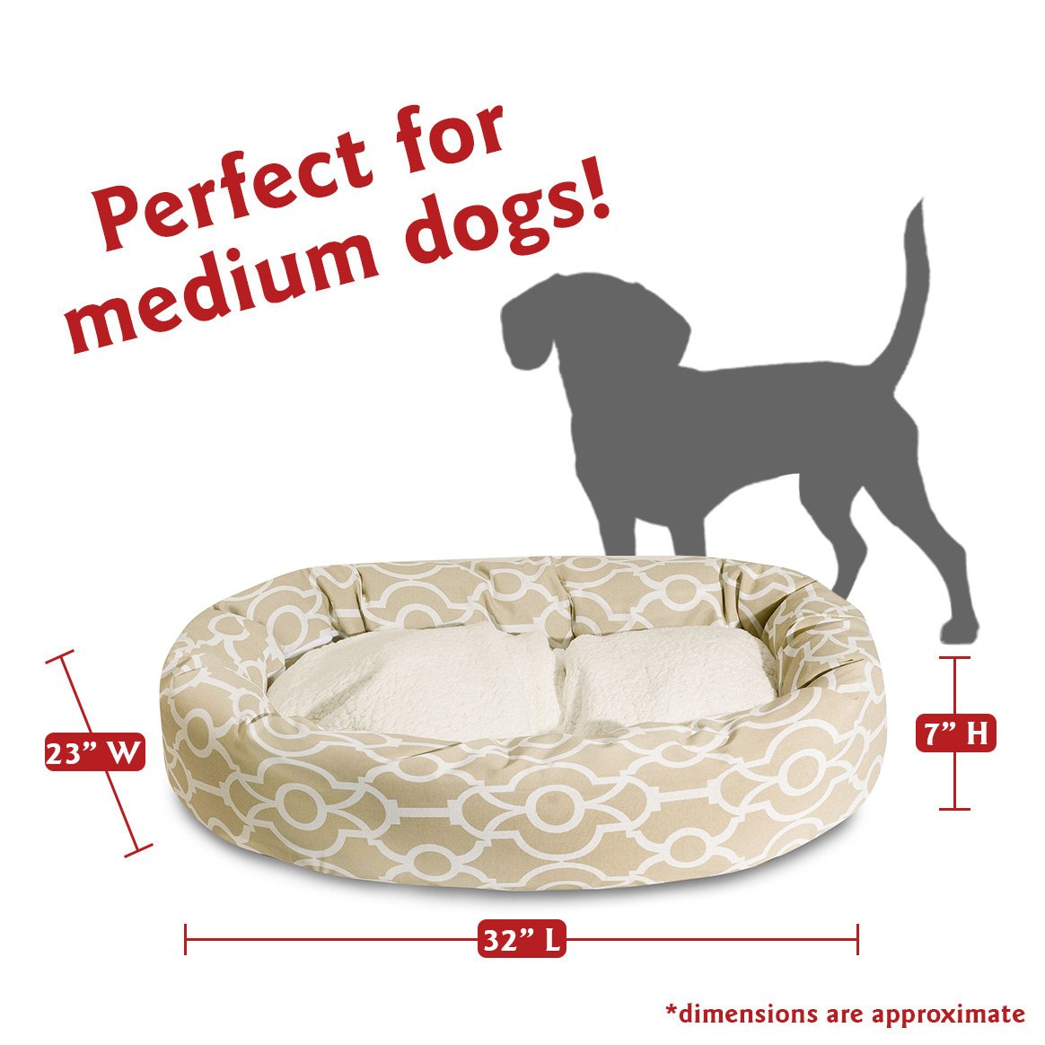 Majestic Pet 32' Athens Sand Sherpa Bagel Bed