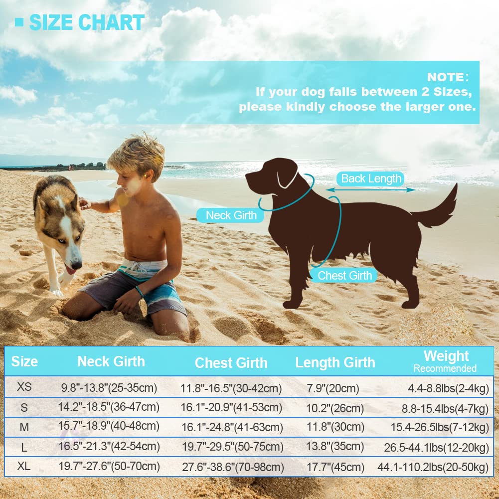 Emust Shark Dog Life Jackets For Water Safety - Adjustable Ripstop Pet Life Vest With Rescue Handle For Swimming Pool, Beach, Bo