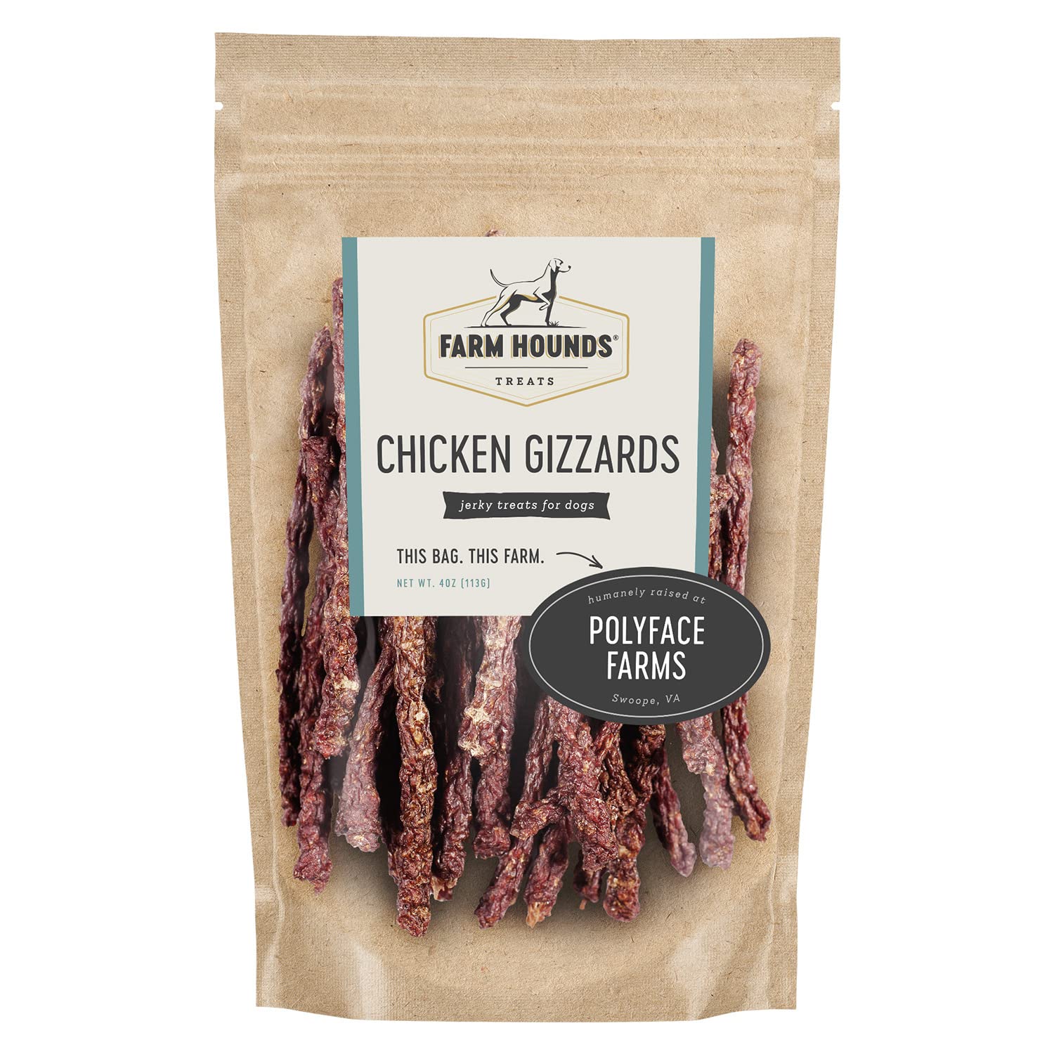 Farm Hounds - Chicken Gizzards - Premium Natural Jerky for Dogs - 100% Humanely Raised Chicken - Break-to-Size - Great for Train