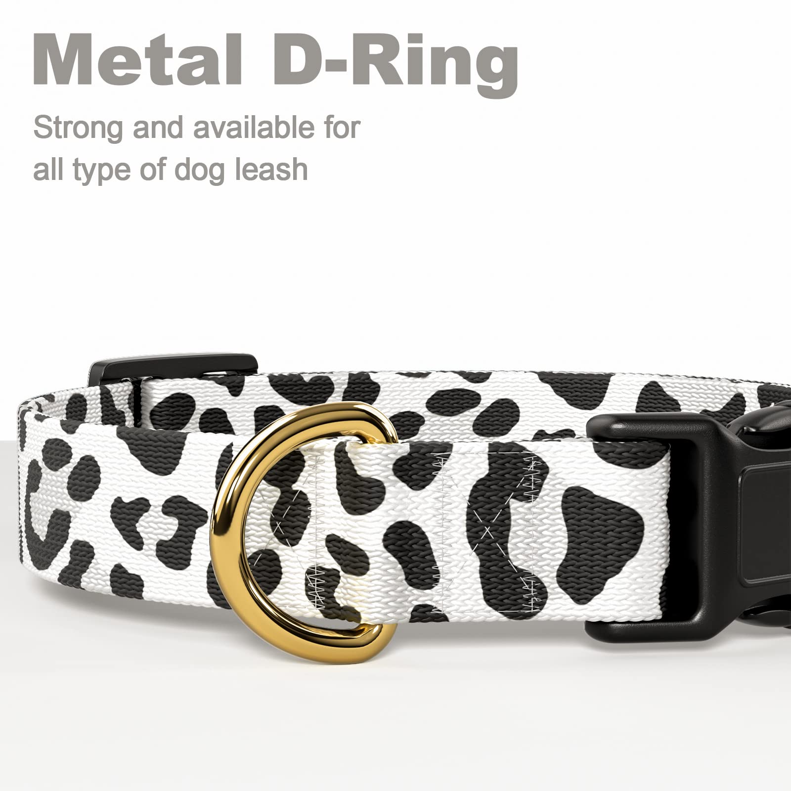 Rnivvi Dog Collar For Small Dogs, Cute Leopard Heavy Duty Adjustable Puppy Collar With Quick Release Buckle For Boy Girl & Femal