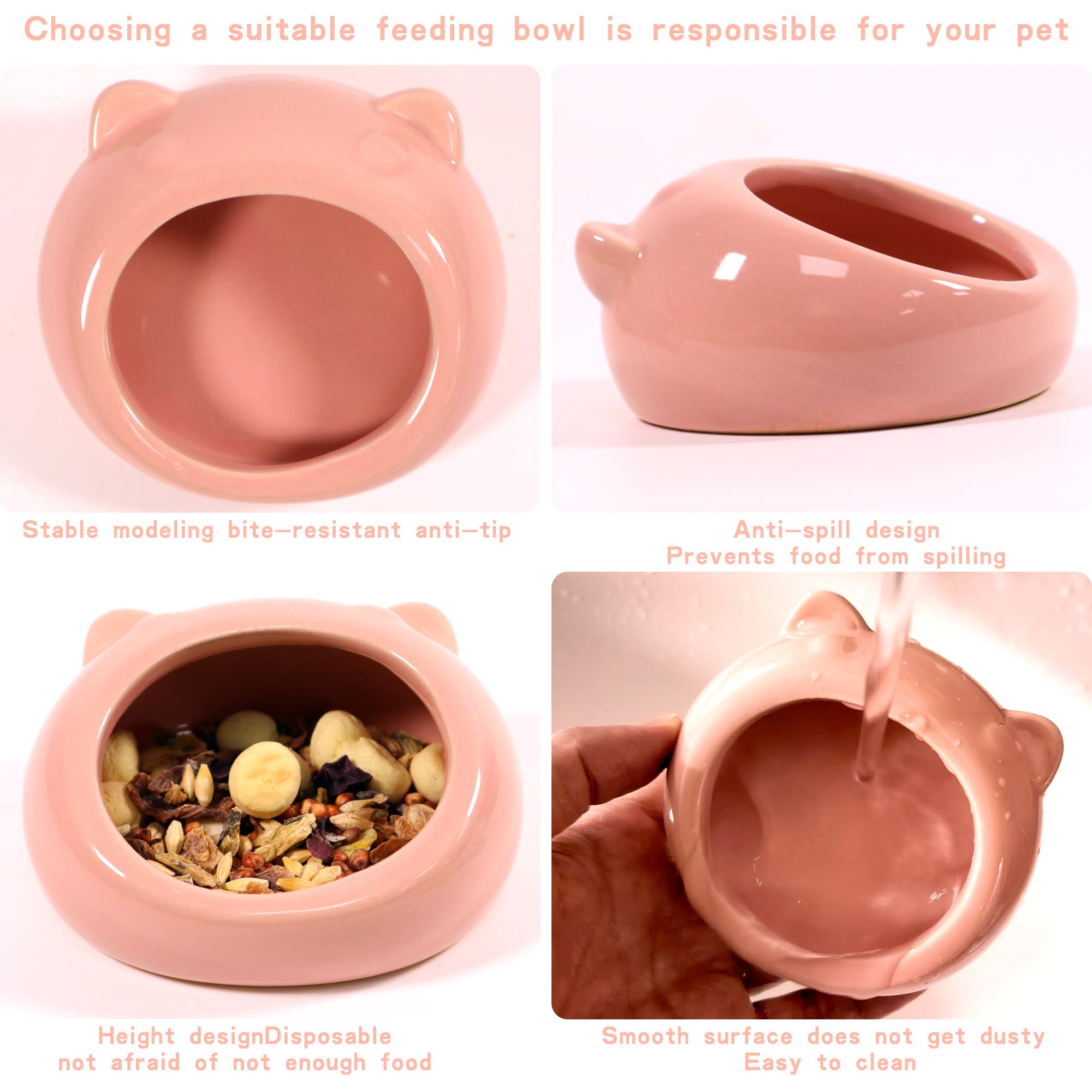 Ceramic Small Pet Hamster Food Bowl Guinea Pig Food Bowls Hamsters Water Bowl Ferret Chinchillas Squirrels Hedgehog Accessories