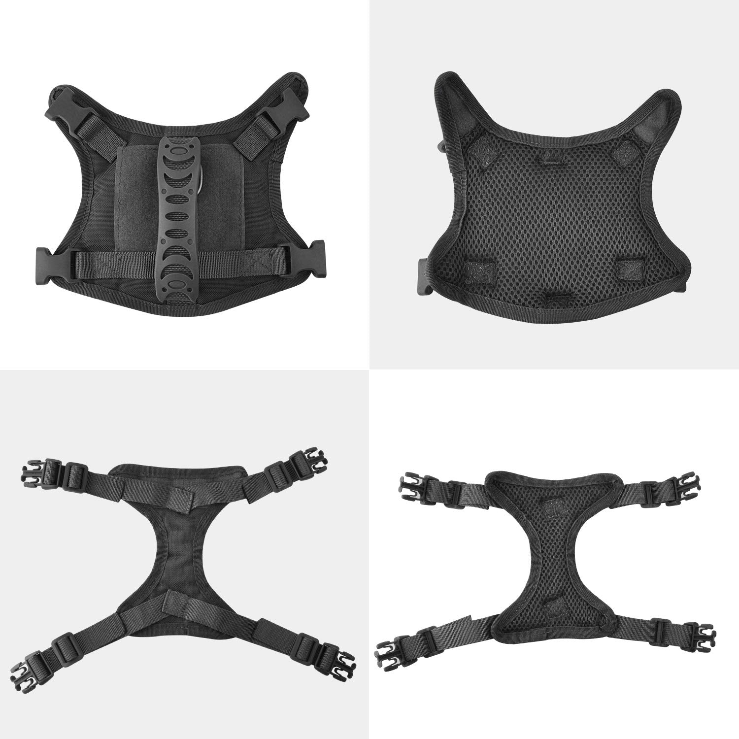 Hanshengday Tactical Service Dog Vest Harness, Outdoor Training Military K9 Patrol Dog Vest With Molle & Loop Panels Adjustable Tactical Dog Vest Harnesses With Handle (Xs, Black)