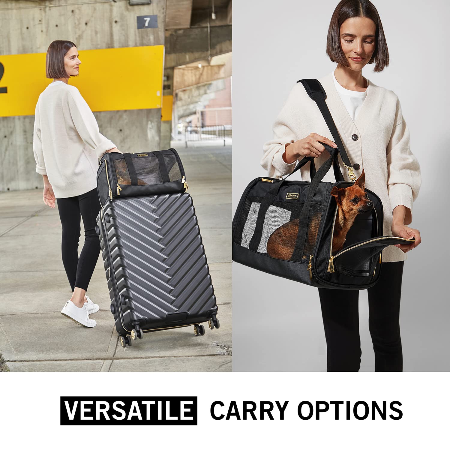 Kenneth Cole Reaction Collapsible Travel Pet Carrier Soft Multi-Entry Folding Portable Kennel Crate For Puppy Dog, Cat, And Rabbit Carrier Bag, Large Duffel Bag, Large Pet Carrier, Up To 22 Lbs