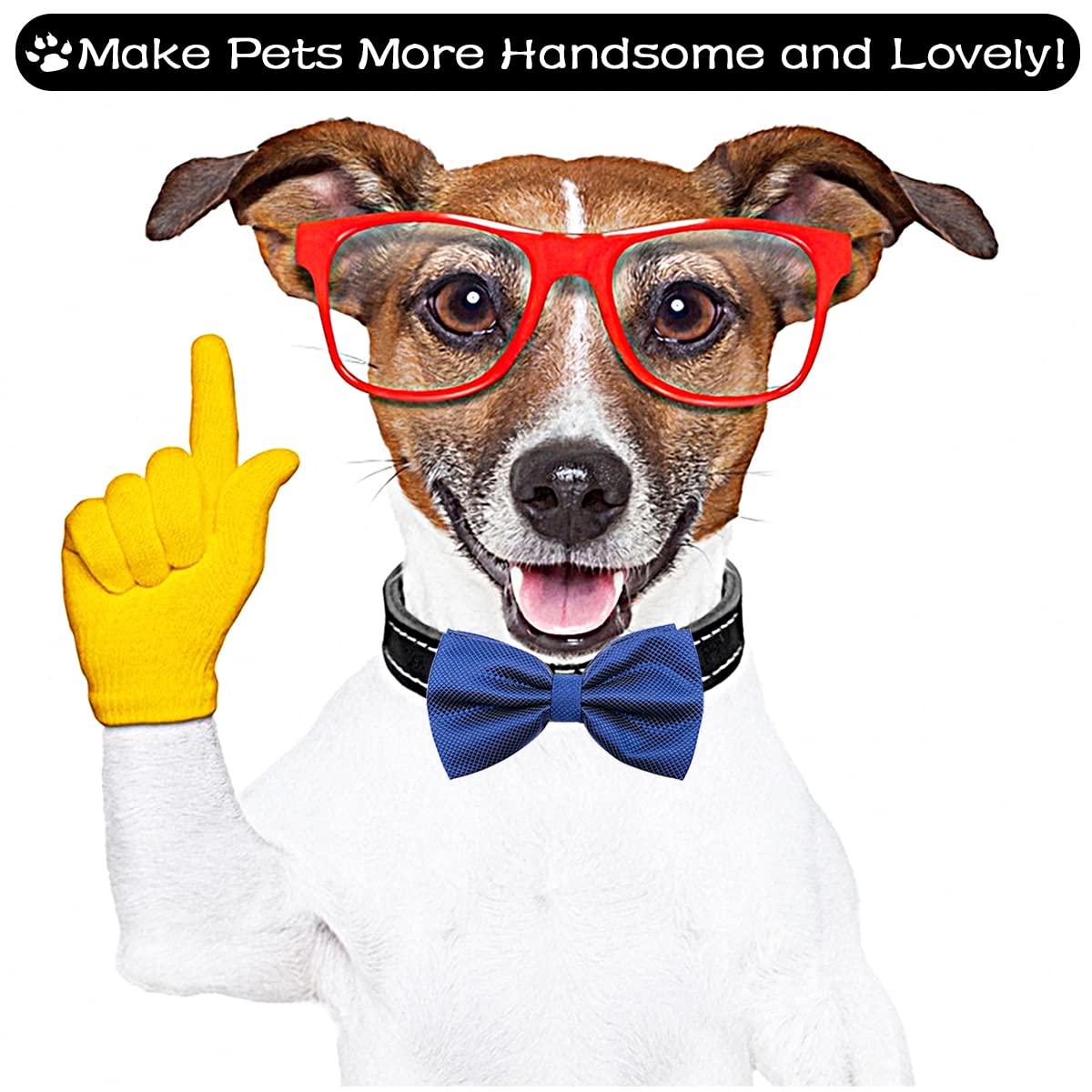 Pet Show 10Pcs 2.5”X4.5” Large Dogs Collar Attachment Bow Ties Embellishment Girls Boys Medium Dog Puppies Cats Collar Charms Accessories Bulk Slides Bowties For Birthday Wedding Parties