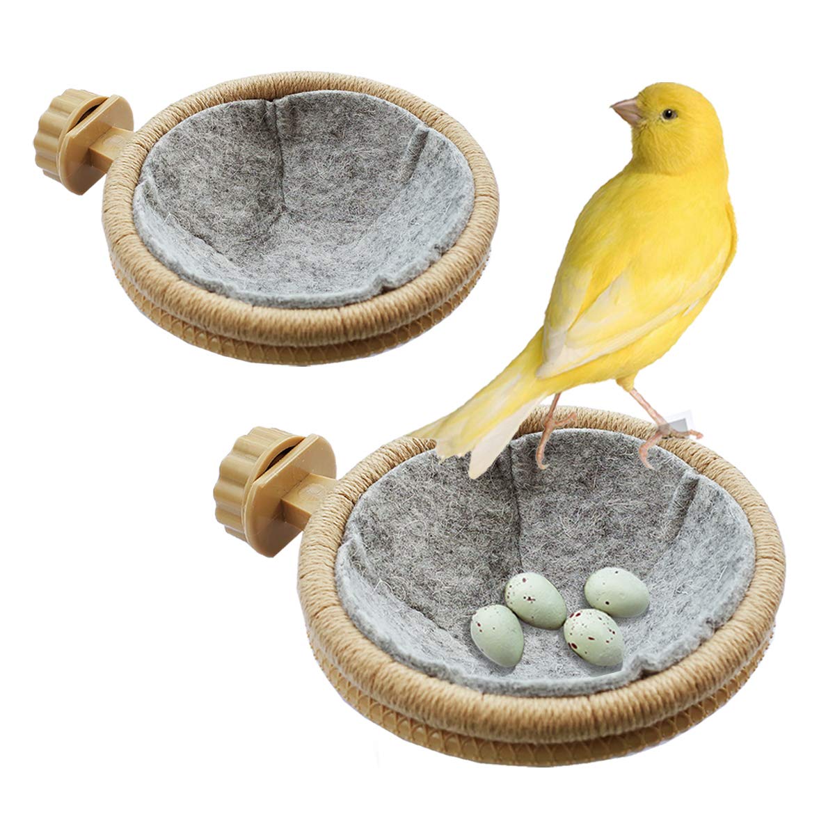 Foiburely 2 Sets Bird Nest Canary Finch Parrot Nest With Felt（4.5 Inches）