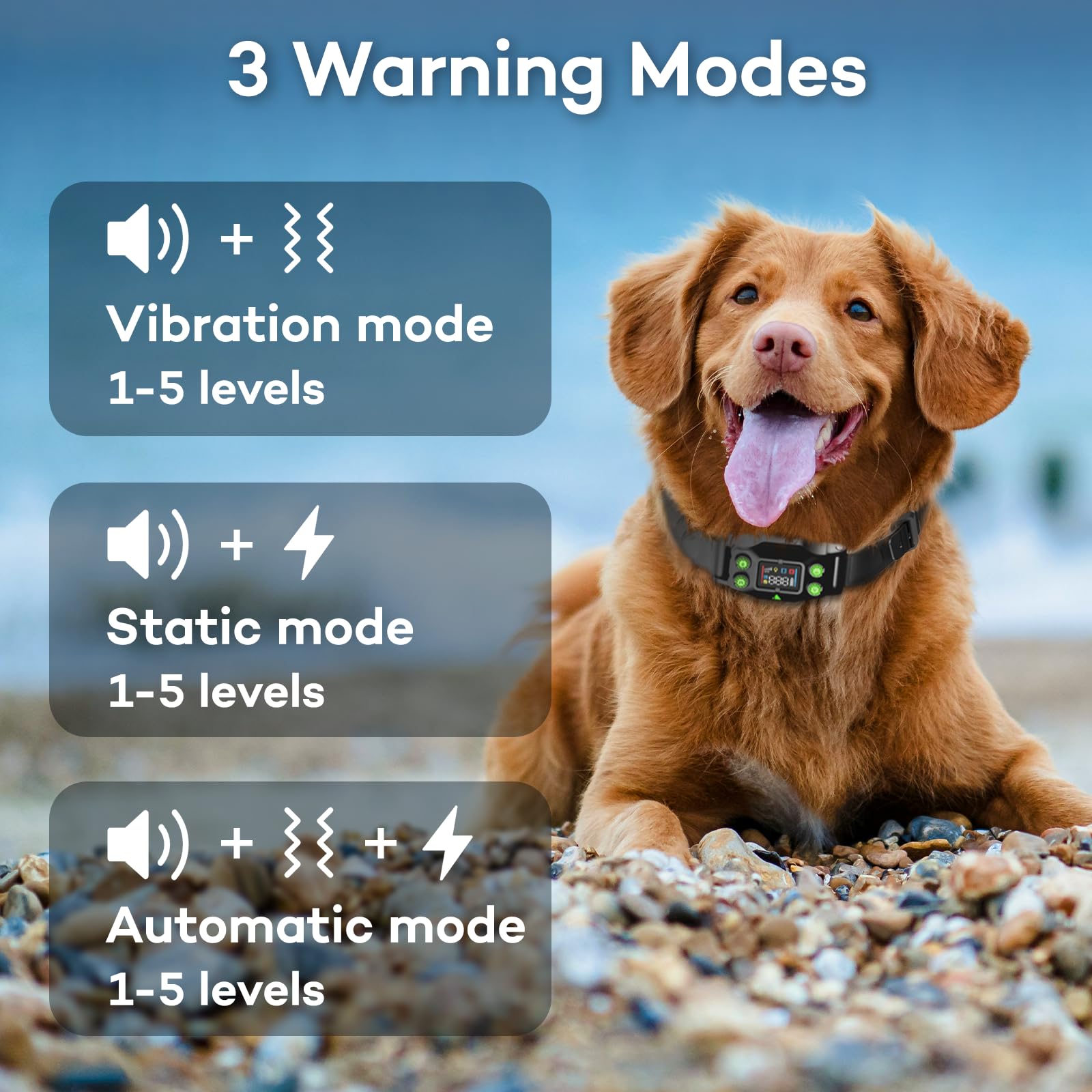 KALESMART GPS Wireless Dog Fence - Rechargeable Electric Collar, 25-999 Yards, IPX7 Waterproof, Black, F830plus for Medium & Large Dogs