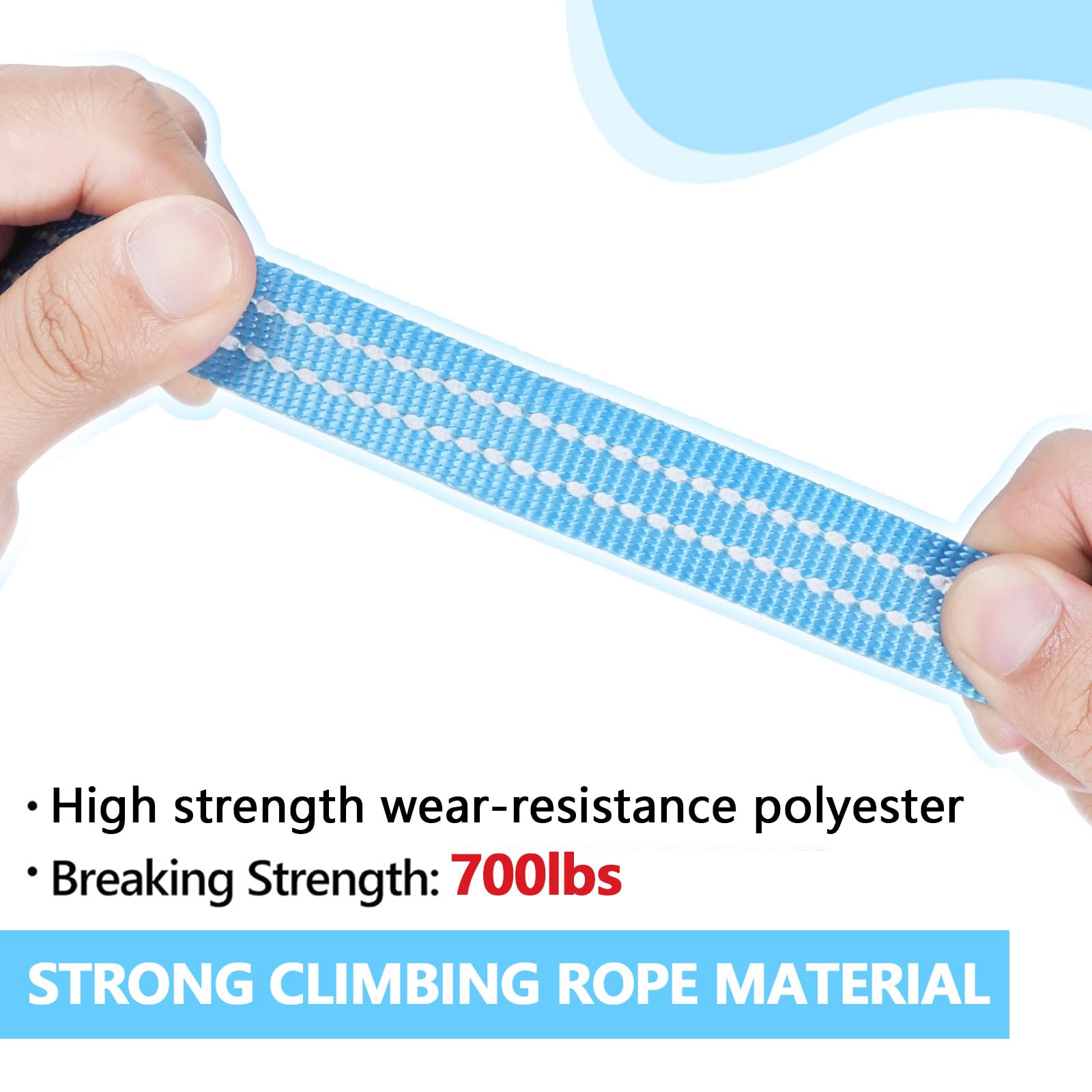 Xiaz 20 Feet Dog Training Leash, Nylon, Blue, Reflective, Padded Handle, 550 Lbs Bearing, Lightweight Suitable For Small, Medium