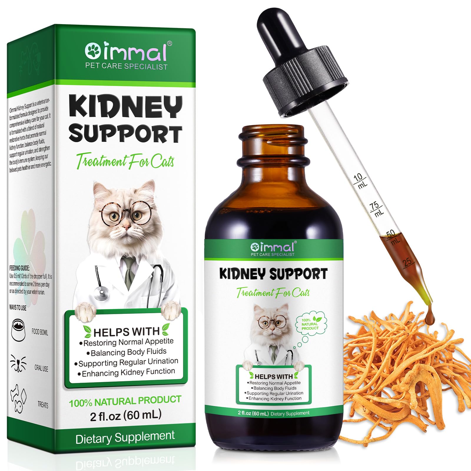 Kidney Support for Cats, Cat Kidney Treatment Support Cat Urinate Regularly, Strengthen Cat Kidney Function,Increase Cat Immunit