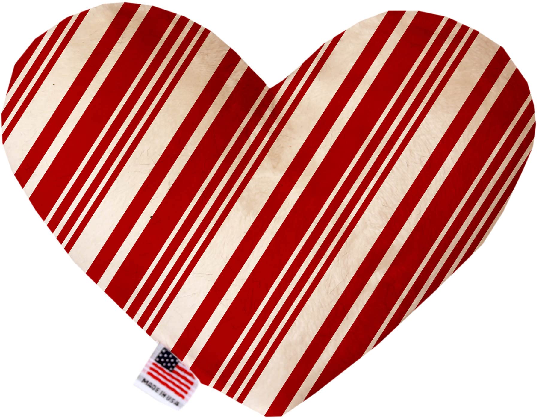 Mirage Pet Product Classic Candy Cane Stripes 8 Inch Canvas Heart Dog Toy