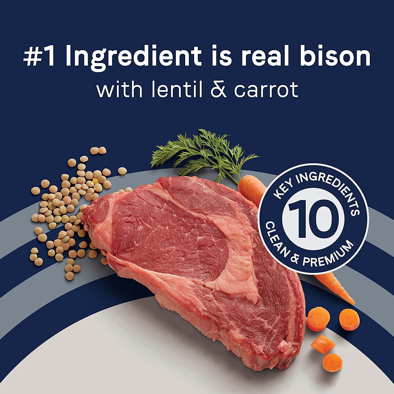 Canidae Pure Limited Ingredient Premium Adult Dry Dog Food, Real Bison, Lentil & Carrot Recipe, 21 lbs, Grain Free