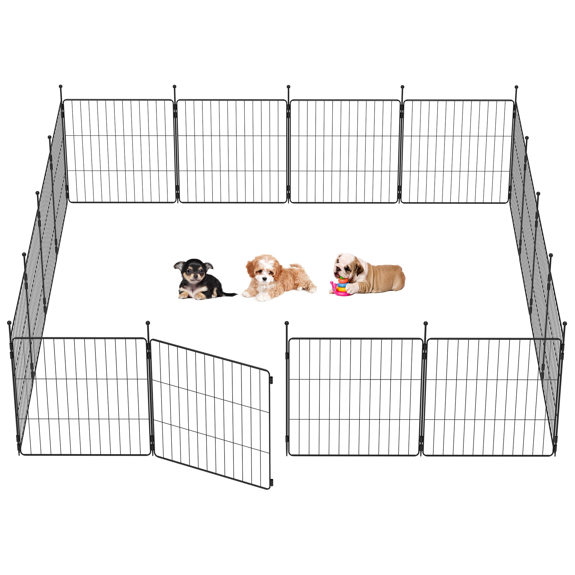 Fxw Minipaws Dog Playpen For Yard & Rv Camping, Expandable 24-Inch 16 Panels For Puppies And Small Dogs, Portable For Indoor And
