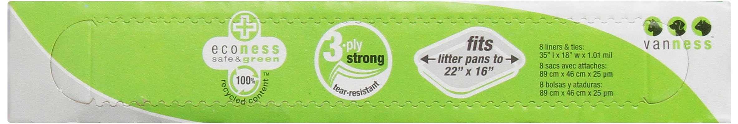 Van Ness Pure-Ness Cat Pan Liners, 12 Count, 33 Gallon Capacity, 100% Recycled Plastic