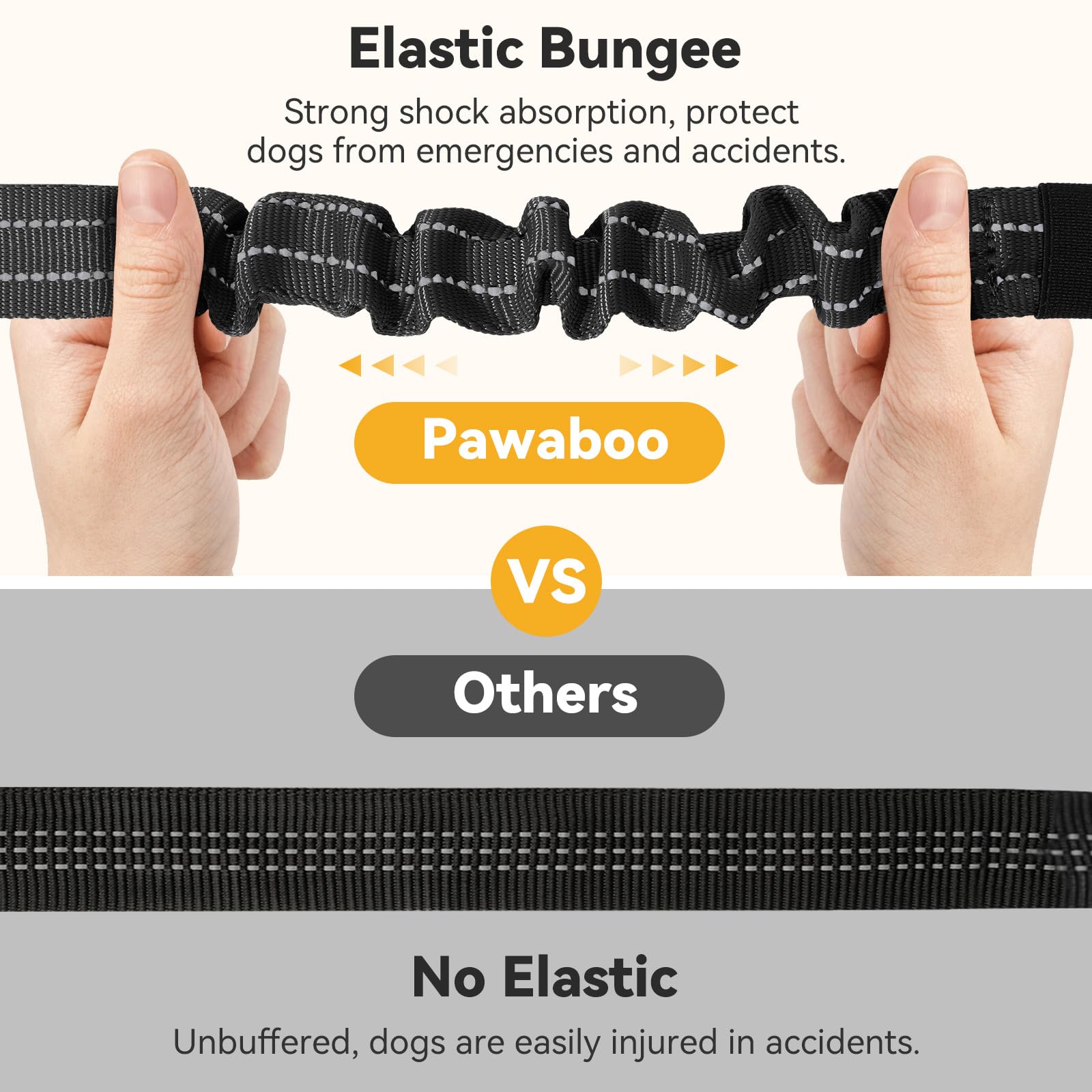 Pawaboo 2Pack Dog Seatbelt for Car, 3-in-1 Dog Car Seat Belt Bungee,Shockproof Dogs Tether for Car with Buckle & Hook Latch, Adj
