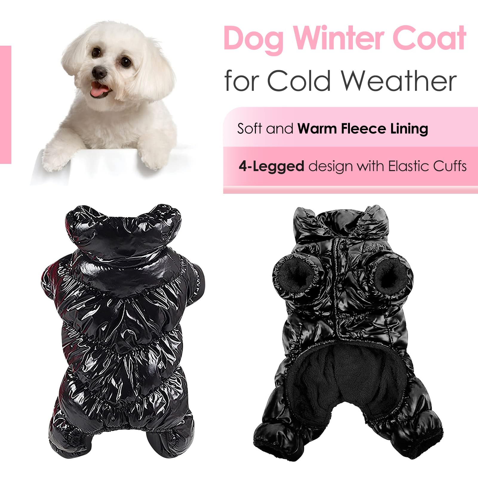AOFITEE Waterproof Dog Coat, Winter Snowsuit for Small Dogs, Red, XL, Windproof Puffer Jacket with Fleece Vest
