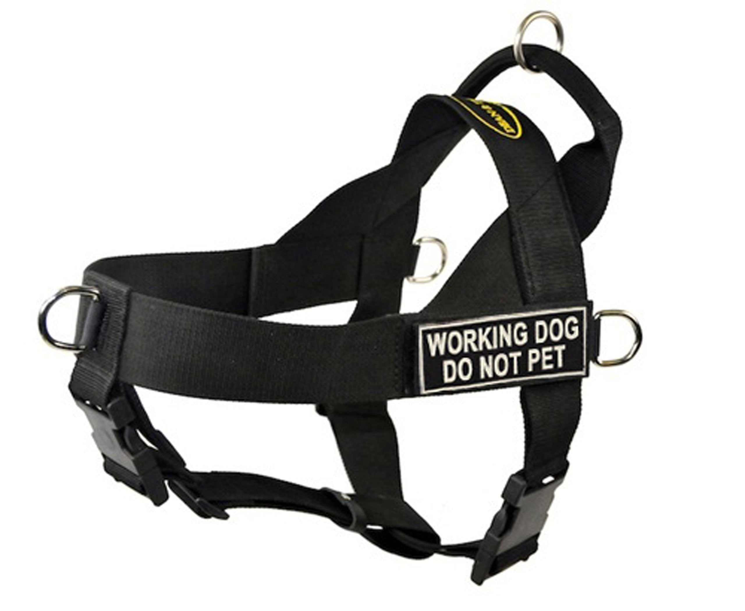 DT Universal No Pull Dog Harness, Working Dog Do Not Pet, Black, Small, Fits Girth Size: 24-Inch to 27-Inch